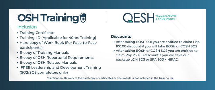 QESH Training Center - Be a trained Safety Officer in the Philippines