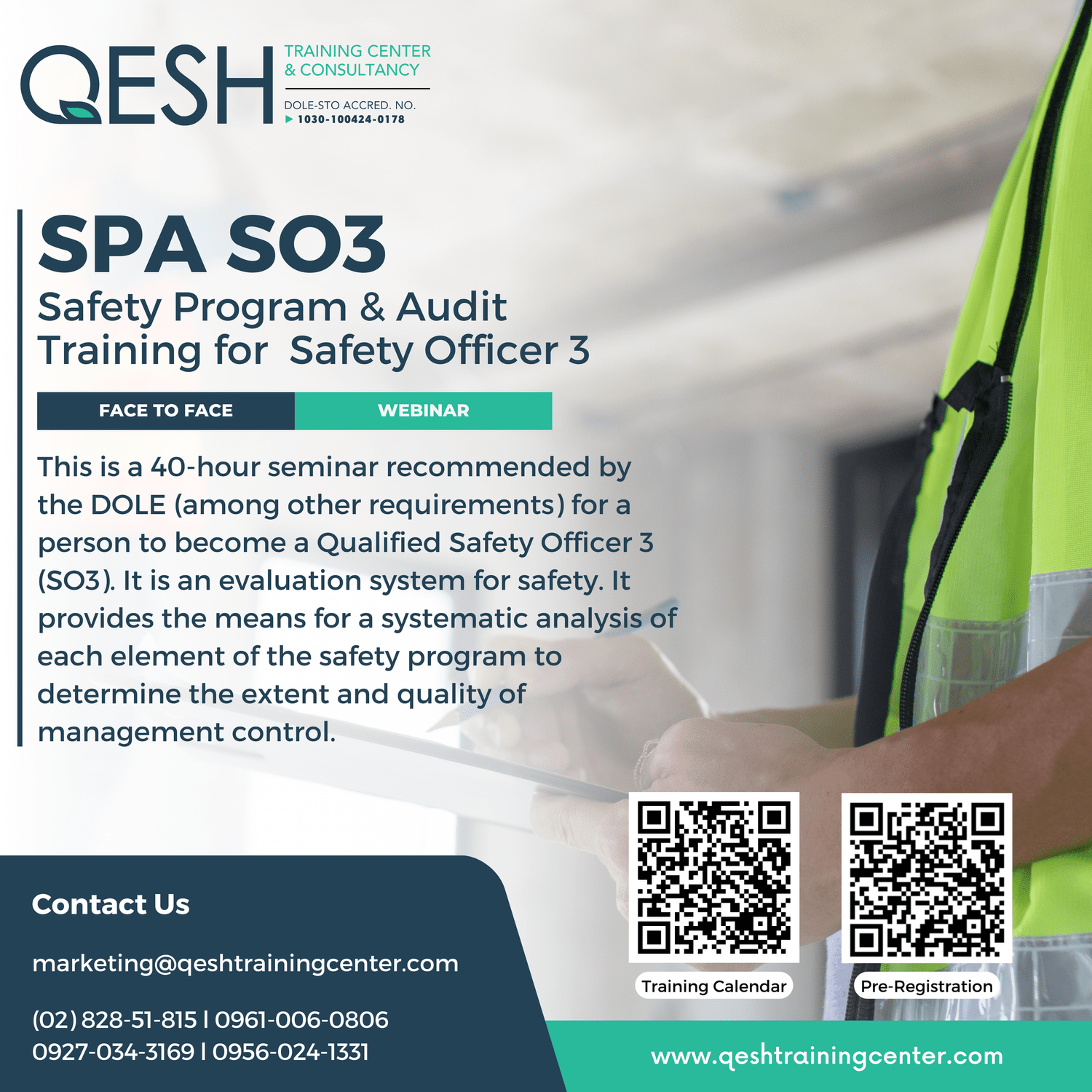 QESH Training Center - Be a trained Safety Officer in the Philippines