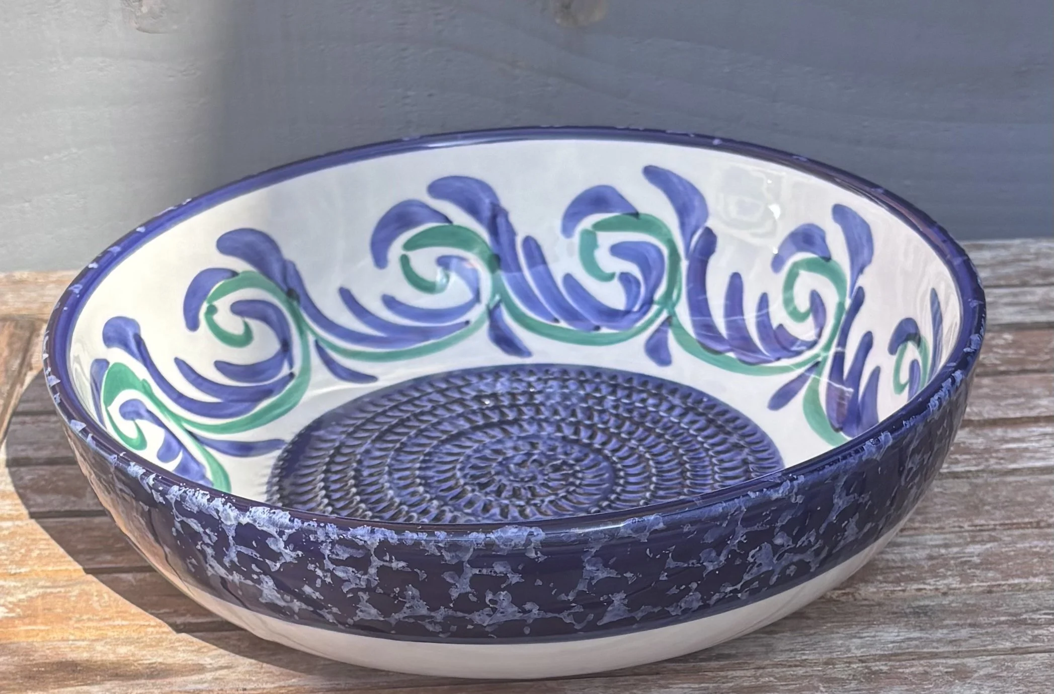 Hand-Painted Spanish Ceramic Grater bowl