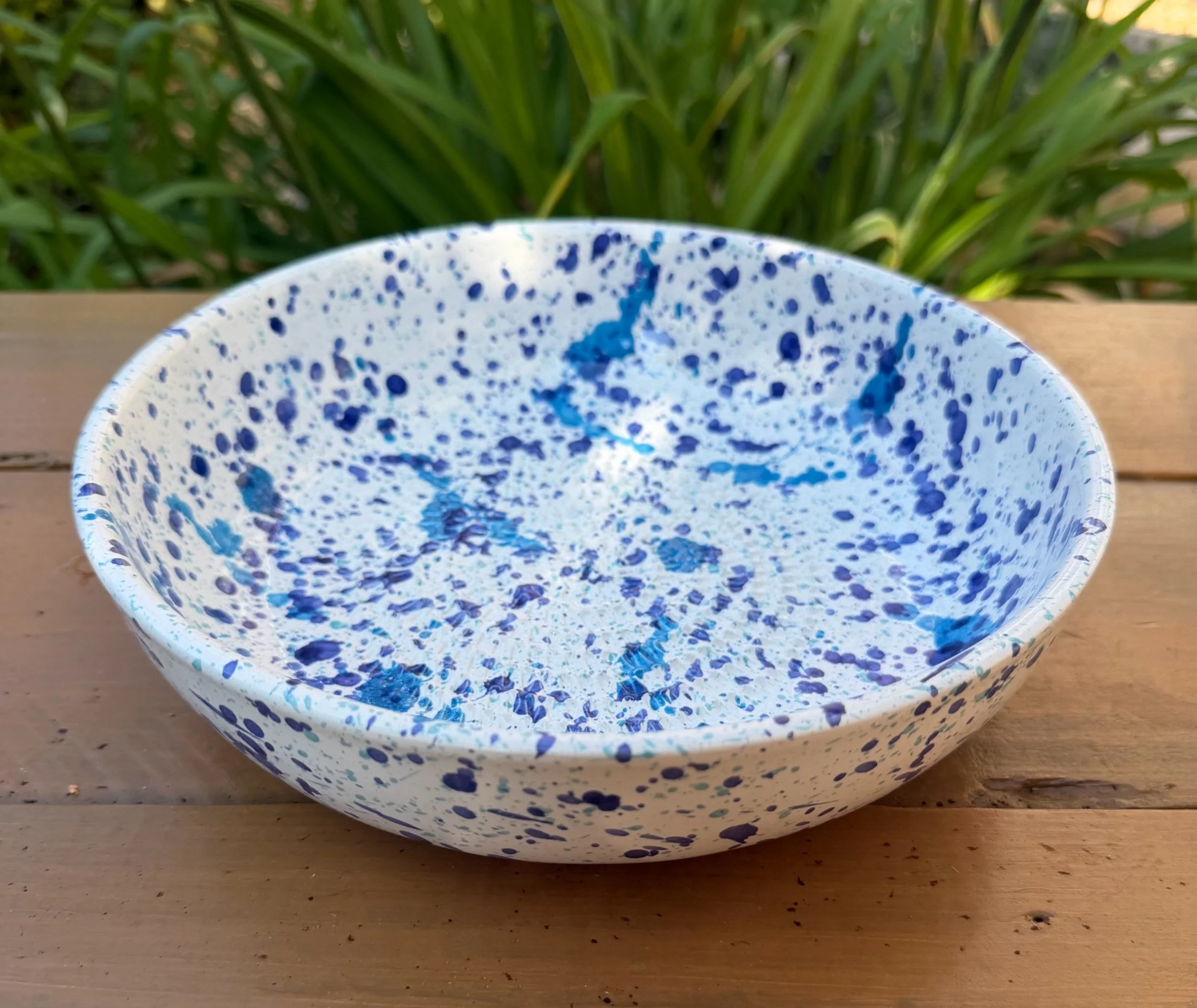 Hand-Painted Spanish Large Ceramic Garlic Grater Bowl 23cm