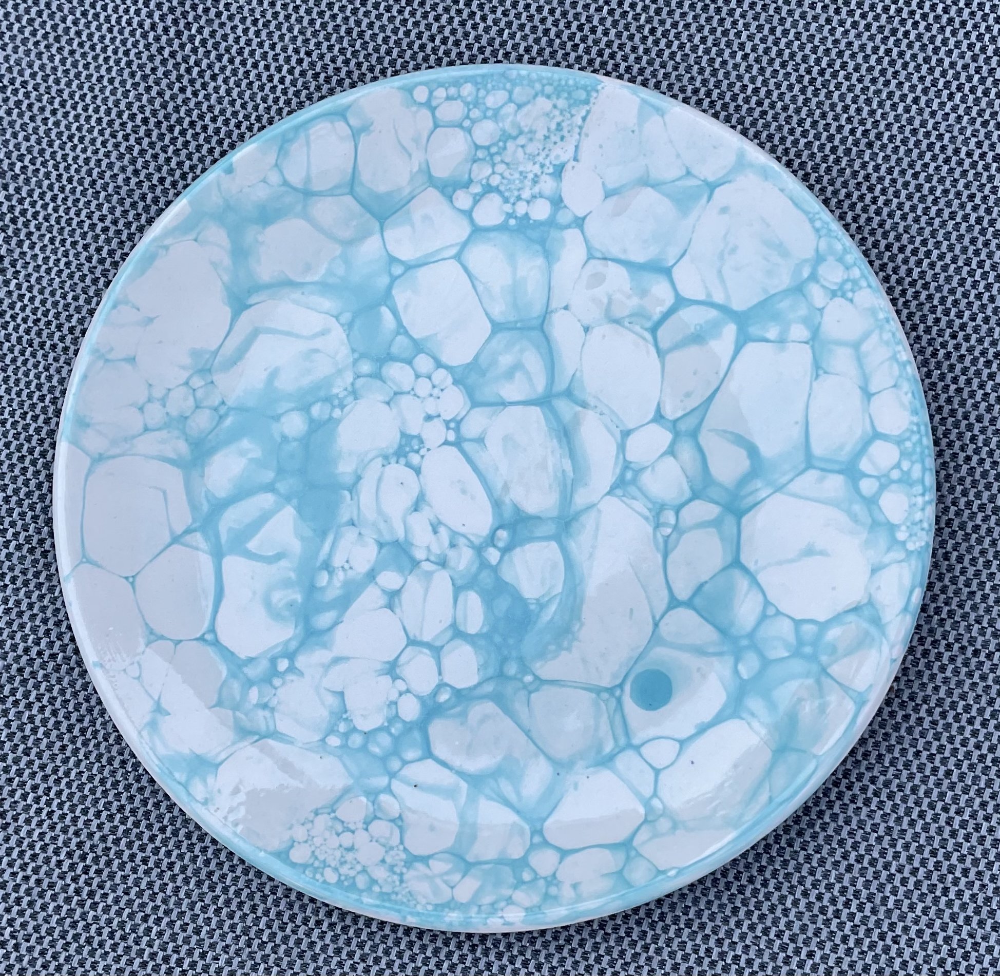 Handmade Spanish Side Plate 21cm | Turquoise Bubble Ceramic Plate | Tapas Plate | Dessert Plate | Mediterranean Pottery | Gift for Foodies