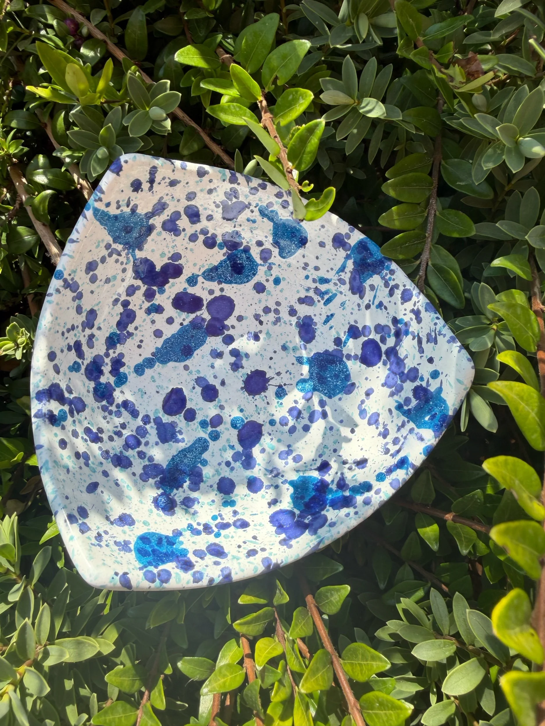 Blue Splatter Snack Bowl