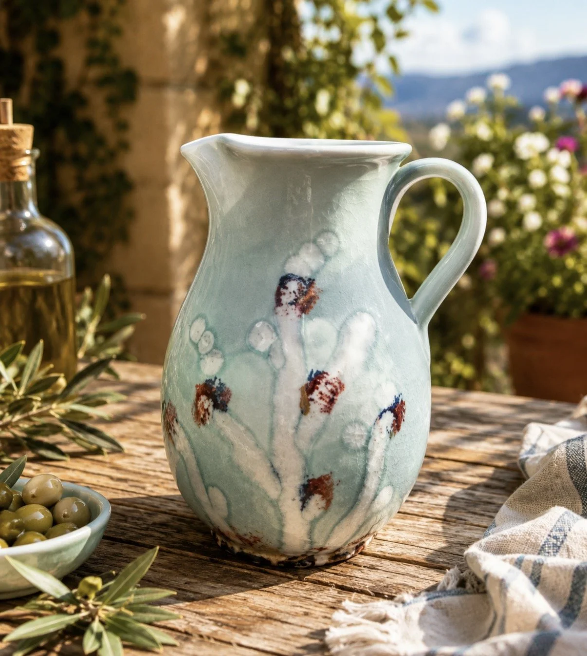 Spanish pottery handpainted jug