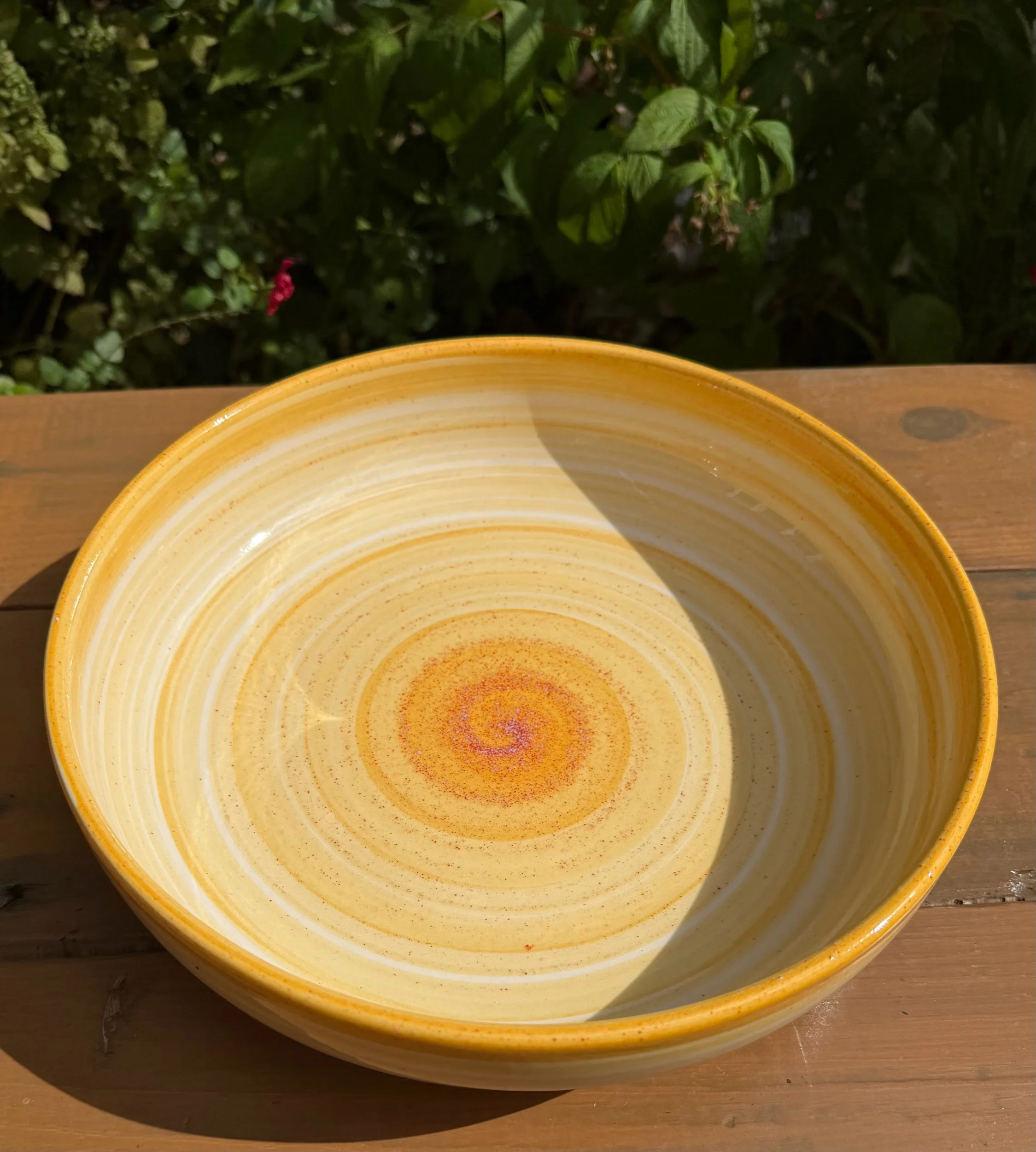 Large Yellow Spanish Serving Bowl – Handmade & Hand Painted