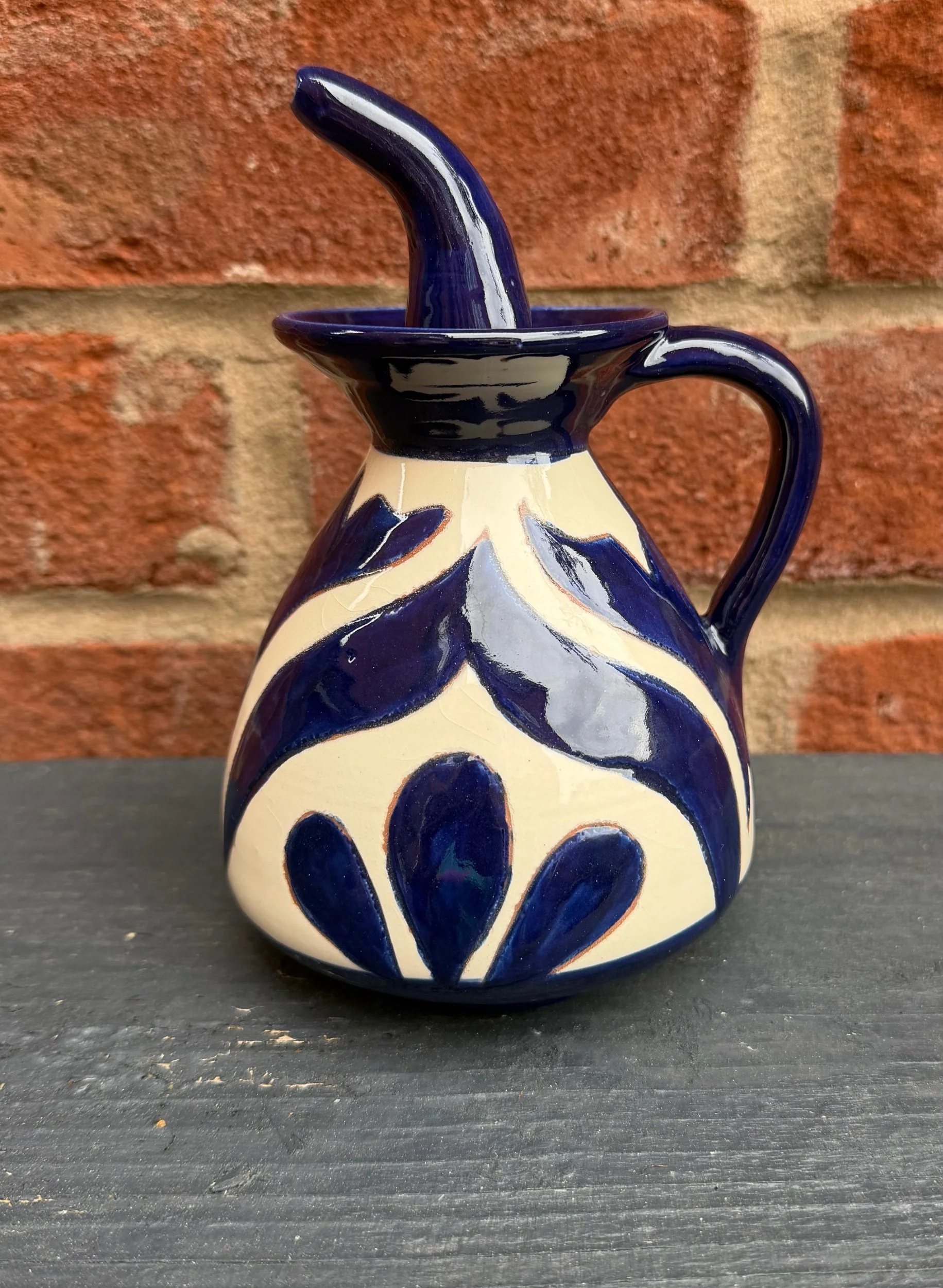 Blue & White Olive Oil Drizzler