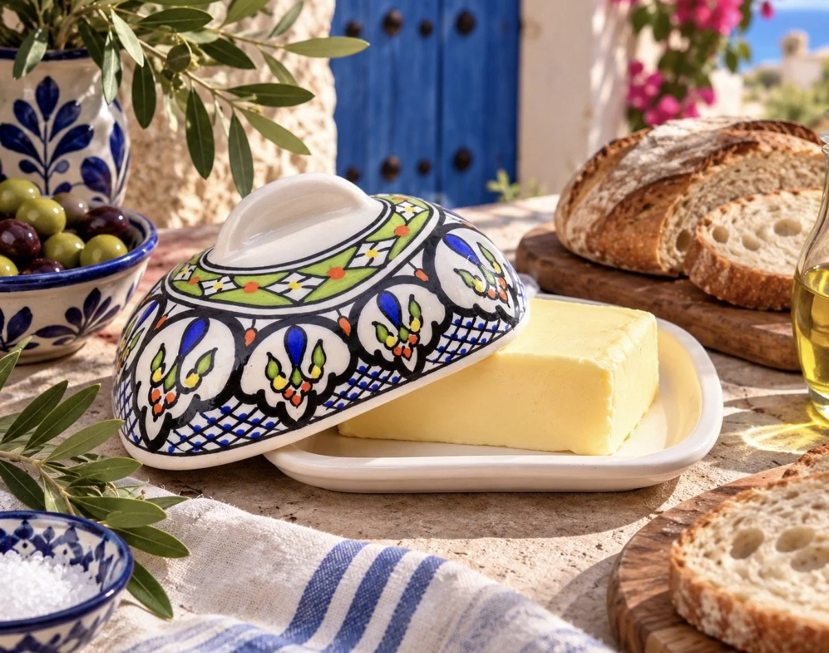 Tunisian Ceramic Butter Dish