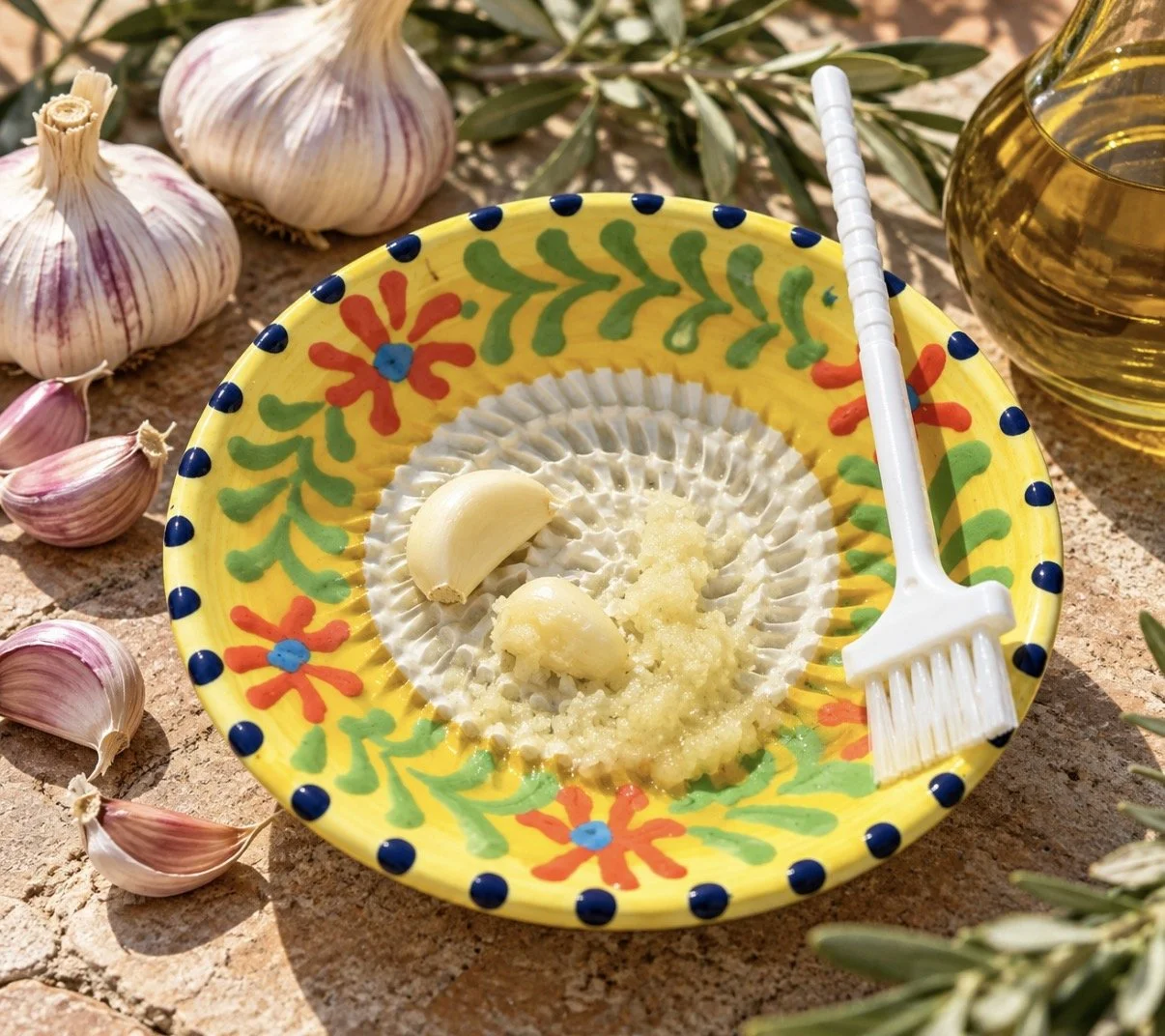 Yellow garlic grater plate