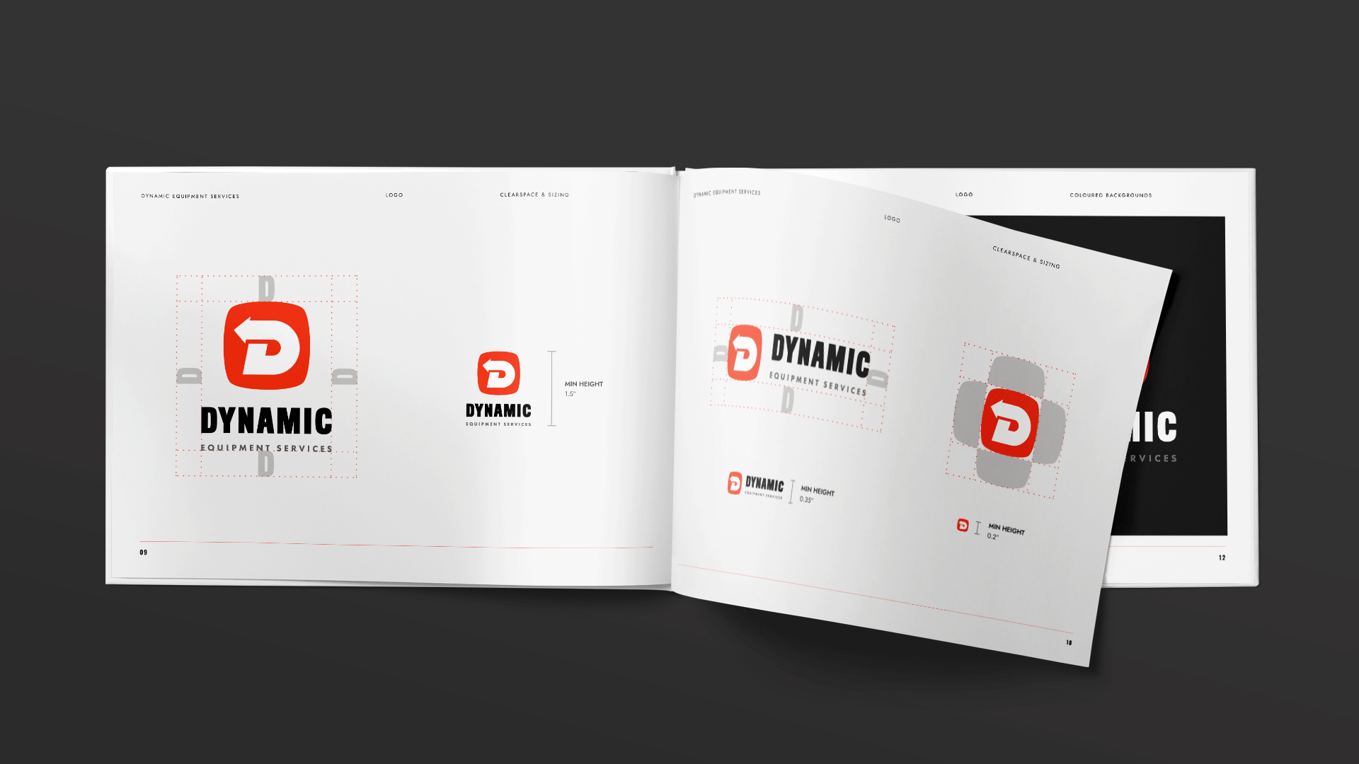 Inside pages of the DES Brand Guidelines