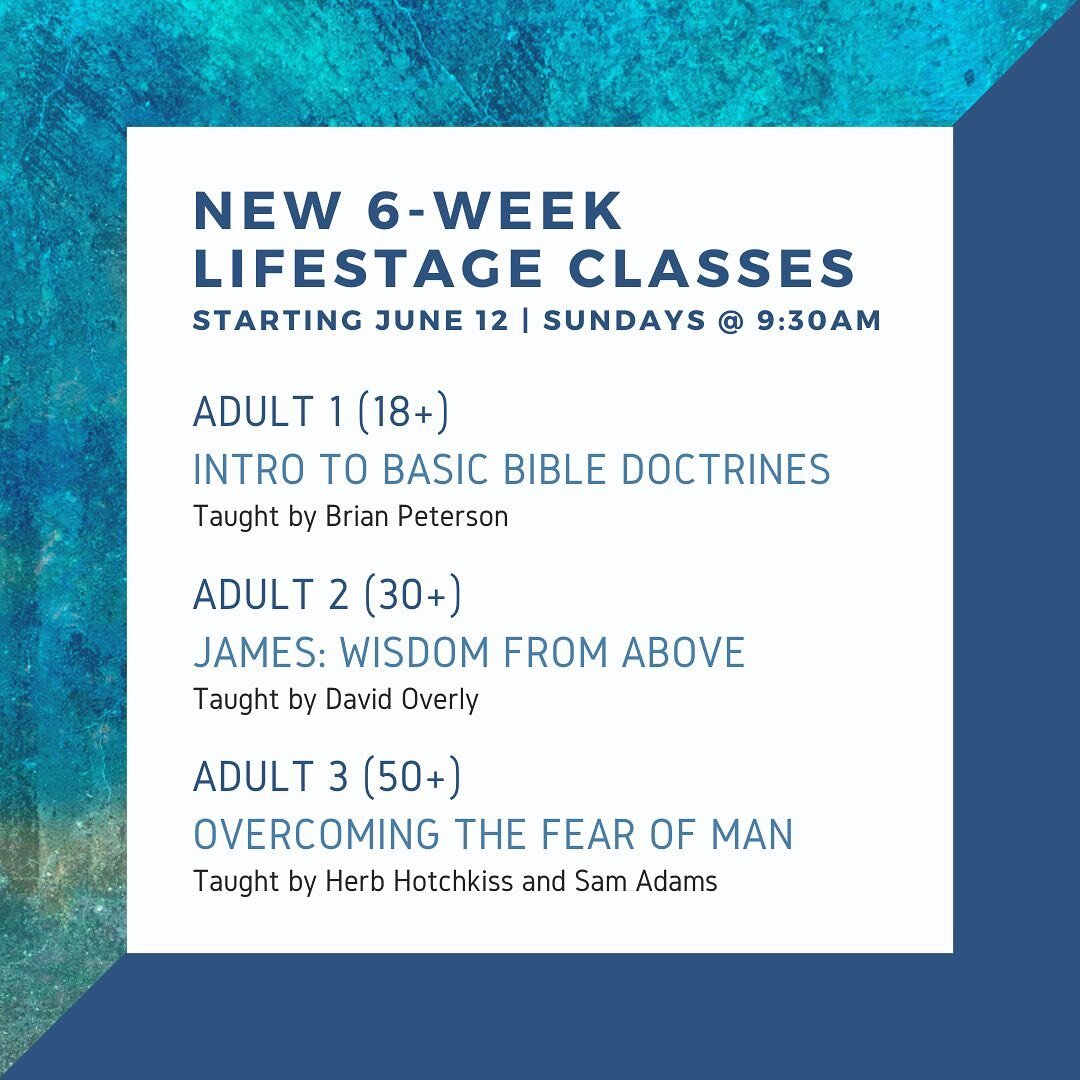 Check out these new topics for Lifestage Classes at LBC. Jump into one this Sunday, June 12th at 9:30am!