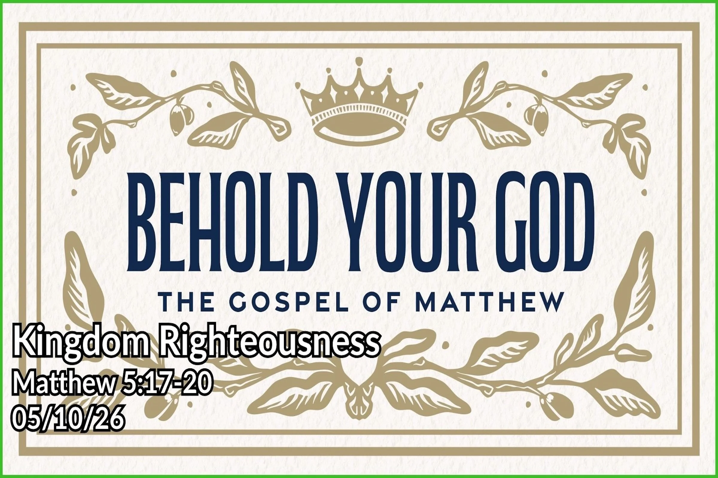 Kingdom Righteousness