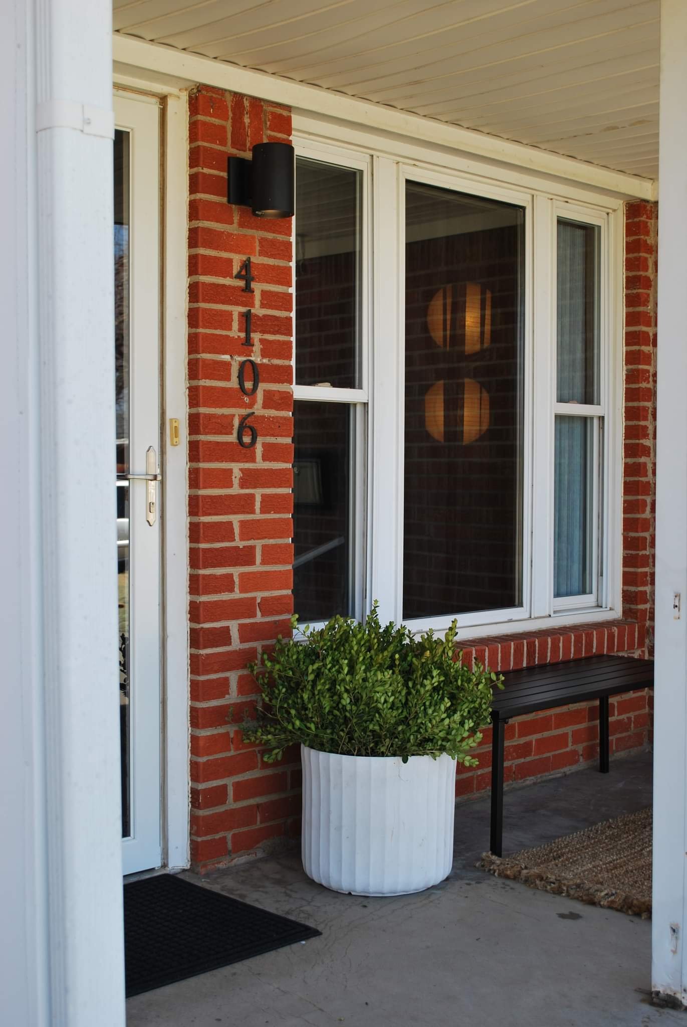 front of massage studio porch