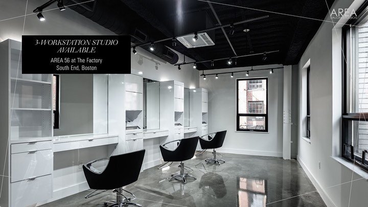 Rarely available 3 workstation studio with oversized custom back bar, complete with 2 dedicated shampoo washing stations at our South End location on Wareham Street. Includes a multitude of studio and common amenities you and your clients will love. 