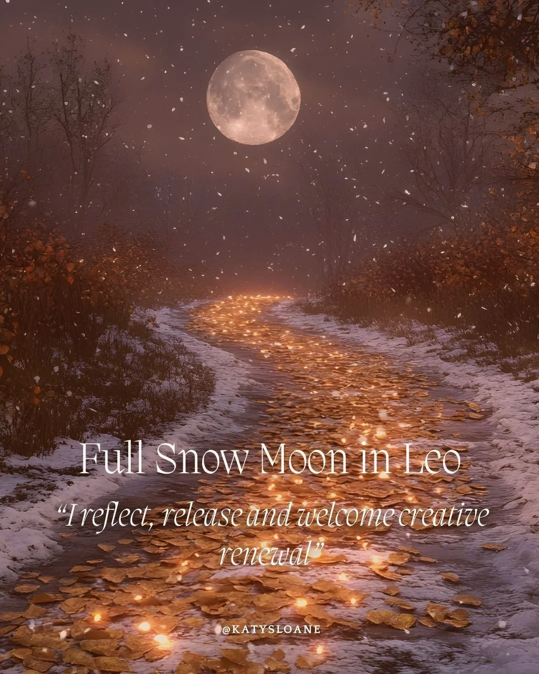 TOMORROW Feb 1st, FULL MOON IN LEO ♌️🌕✨ February&rsquo;s Full Moon is known as the Snow Moon, a name originating from Native American traditions, as February was typically the snowiest month of the year. Heavy snowfall made hunting difficult, so thi