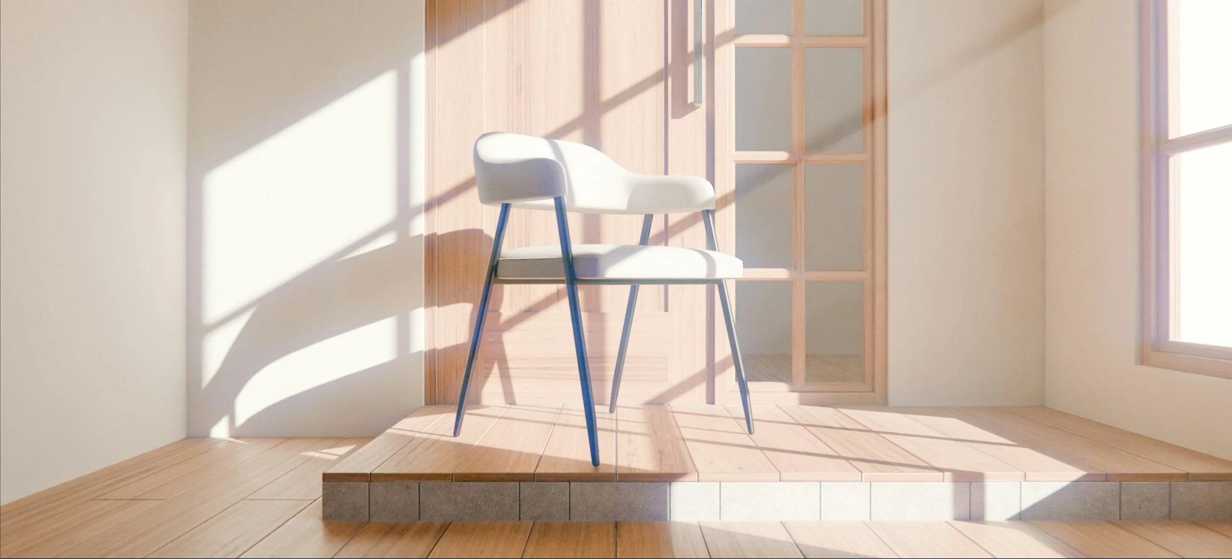 Soft morning sunlight streaming through an open window into a calm, grounded Lexington healing space.