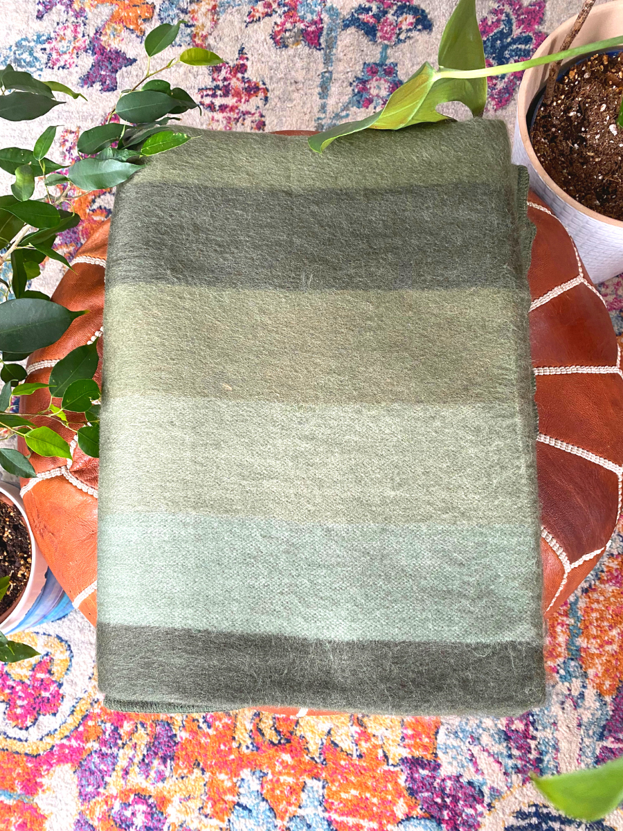 Green Earth Alpaca Throw Blanket