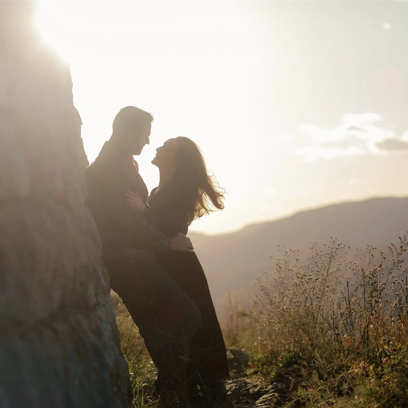 Instantly want to be friend with these two! Julie and Cameron on a windy fall day in the mountains.