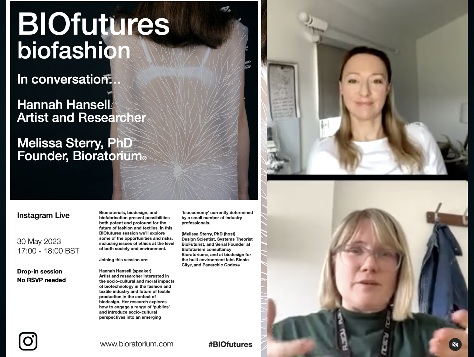 BIOfutures | biofashion - In conversation with... Dr. Melissa Sterry and Hannah Hansell