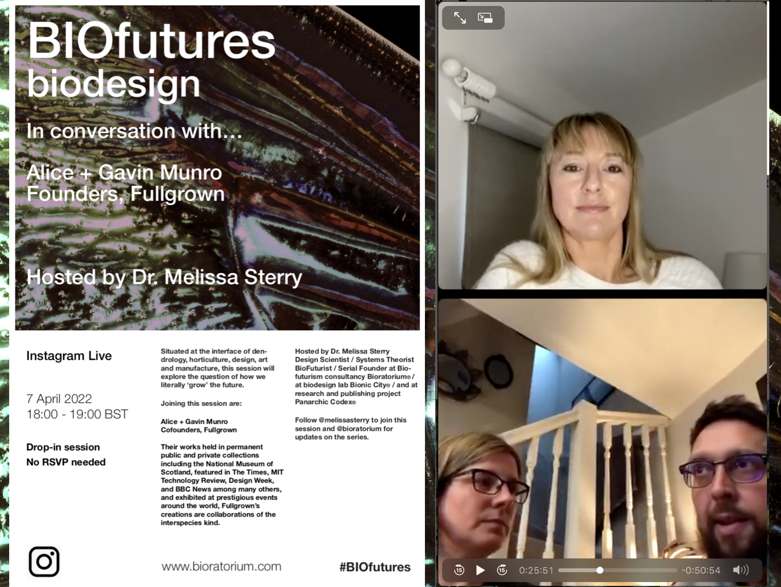 BIOfutures | biodesign - In conversation with... Dr. Melissa Sterry and Full Grown founders Alice and Gavin Munro