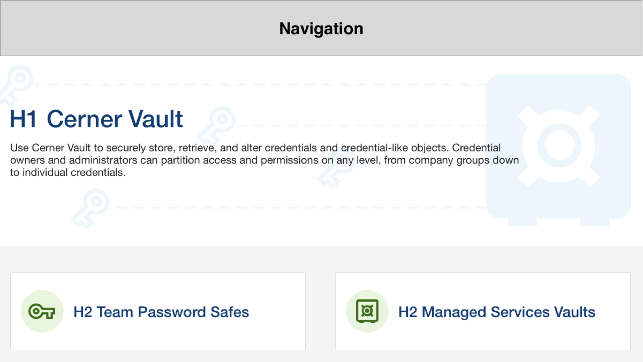 Cerner Vault Revamp