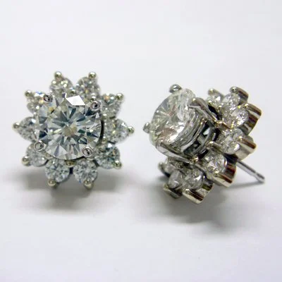 Diamond Jacket Stud Earrings in 14K White Gold