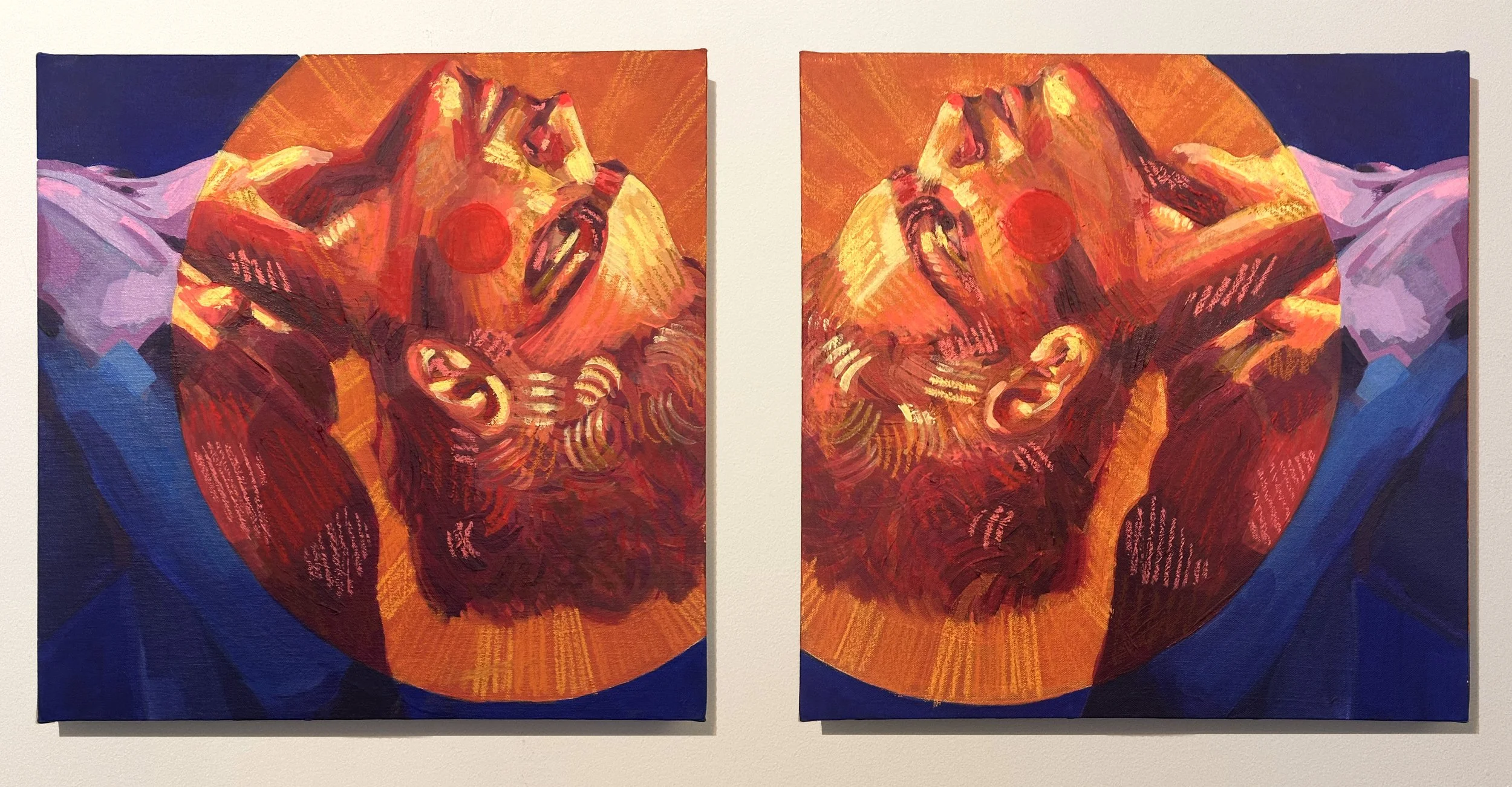 Nothing has Changed, He is the Same | Acrylic paint & oil pastel on found farbic | 2025 