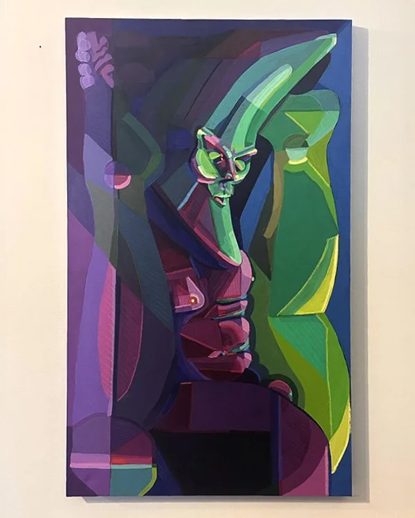 MOONING 2 | 36" x 22" | Acrylic, Oil Pastel & Color Pencil On Canvas | 2025