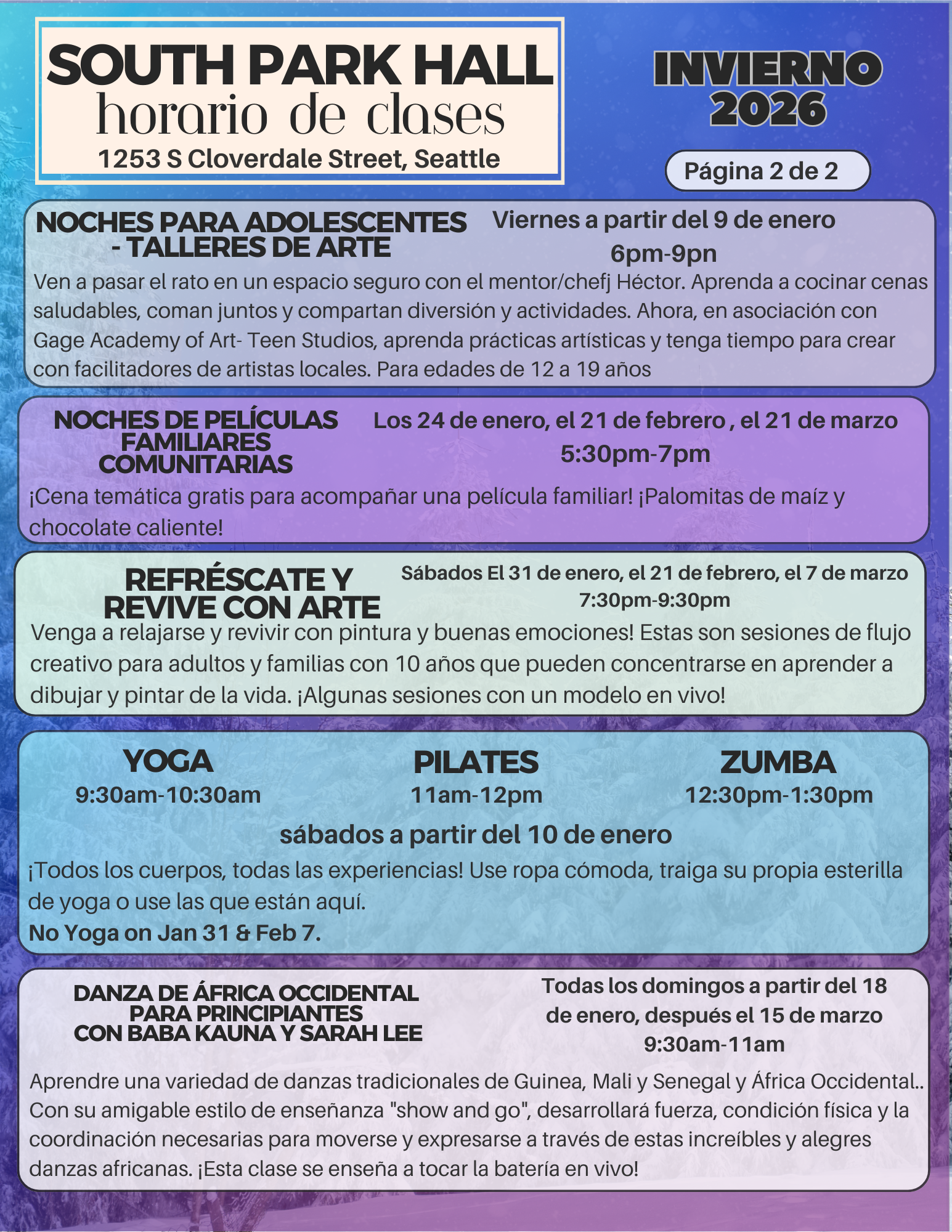 Invierno 2026 South Park Hall Class Poster 2