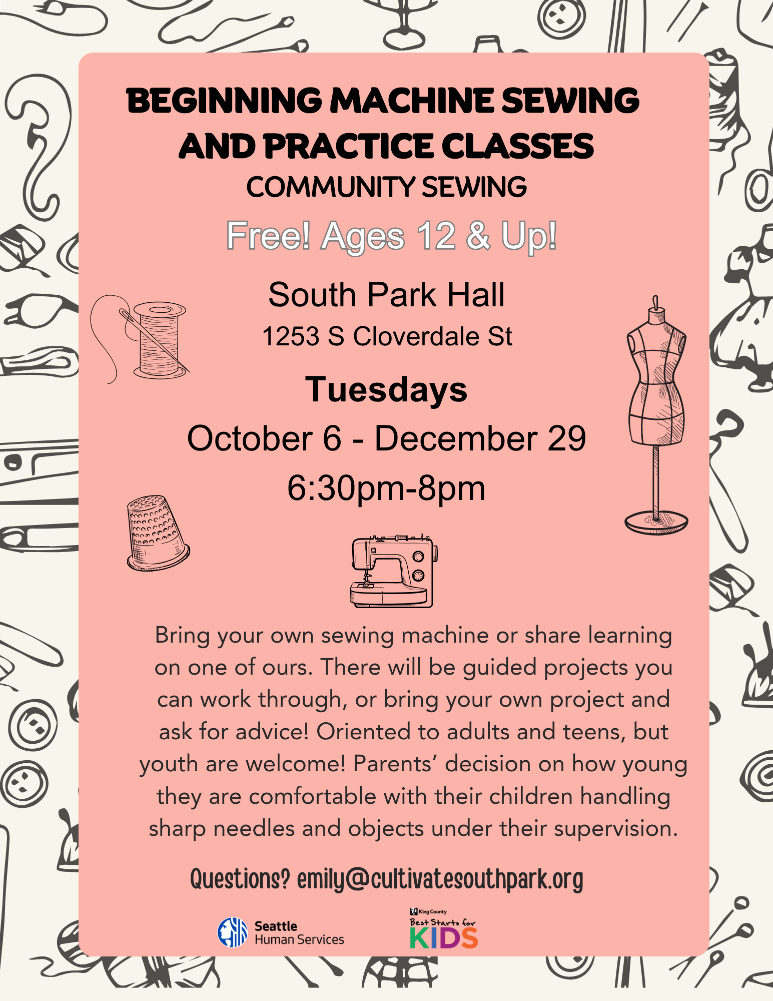 Beginning Machine Sewing Classes