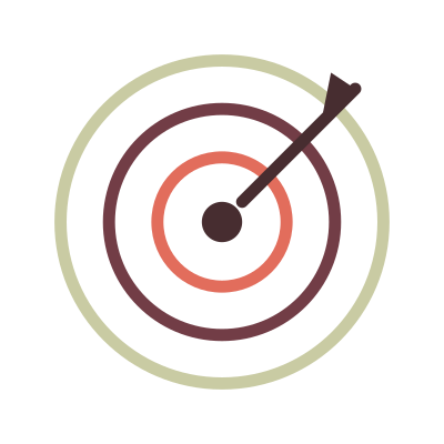 Geometric drawing of an outline square with sections divided by vertical, horizontal, and circle lines.