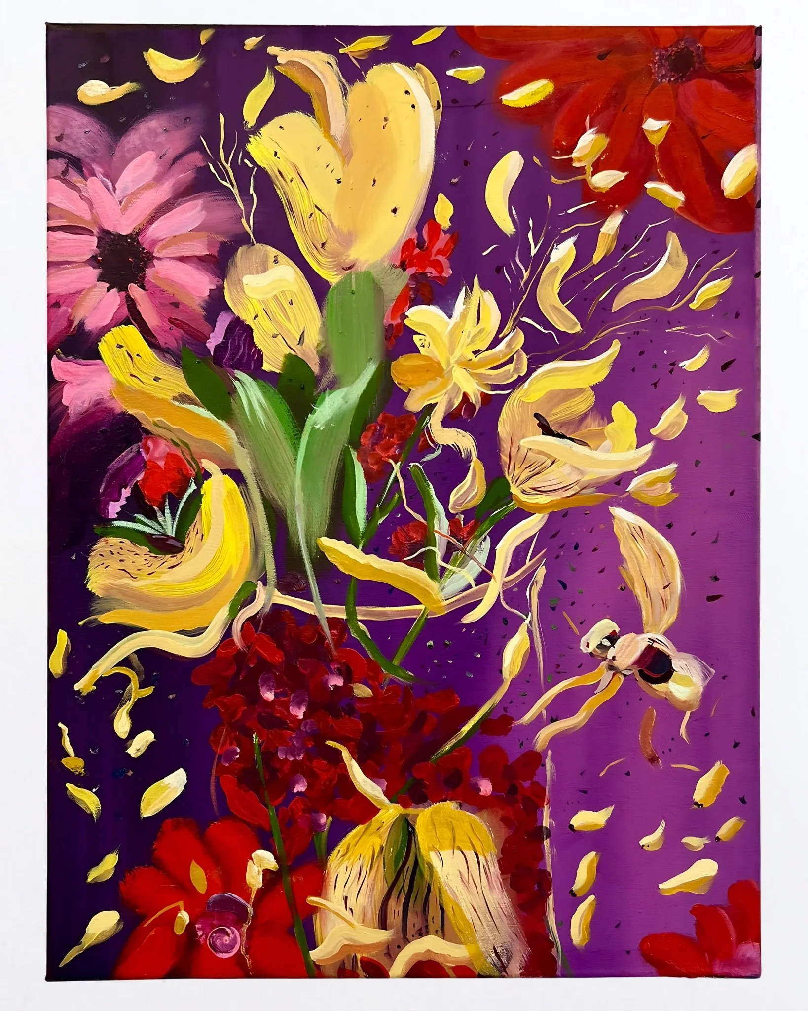 "Persistant Petals" 80 x 60 cm 