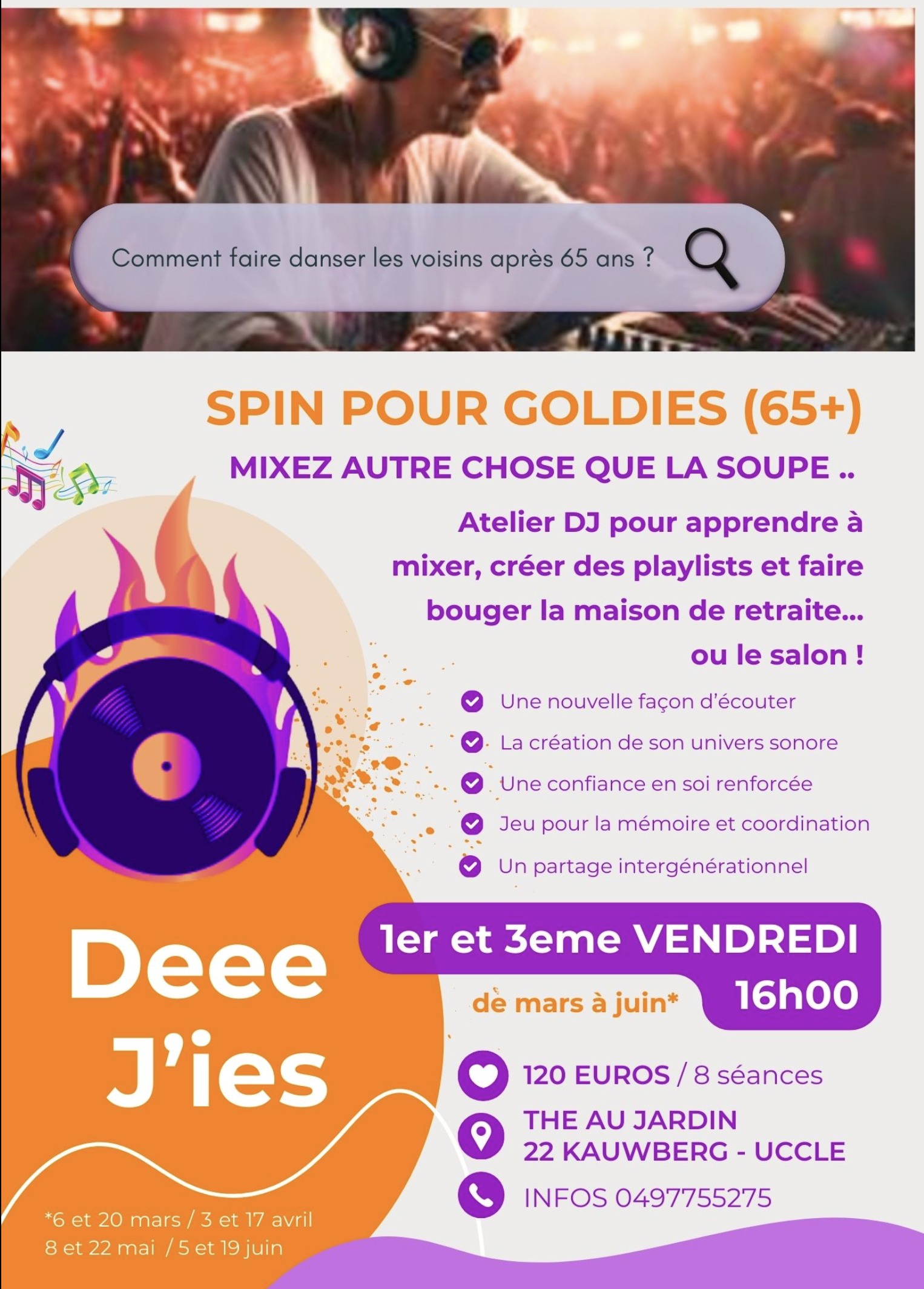 Atelier DJ Pour Goldies Commencent Bientôt!