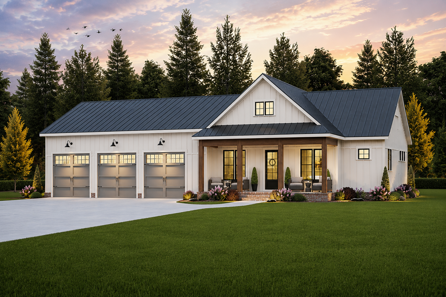A photorealistic 3D rendering allows homeowners to visualize every detail of their custom home before construction begins.