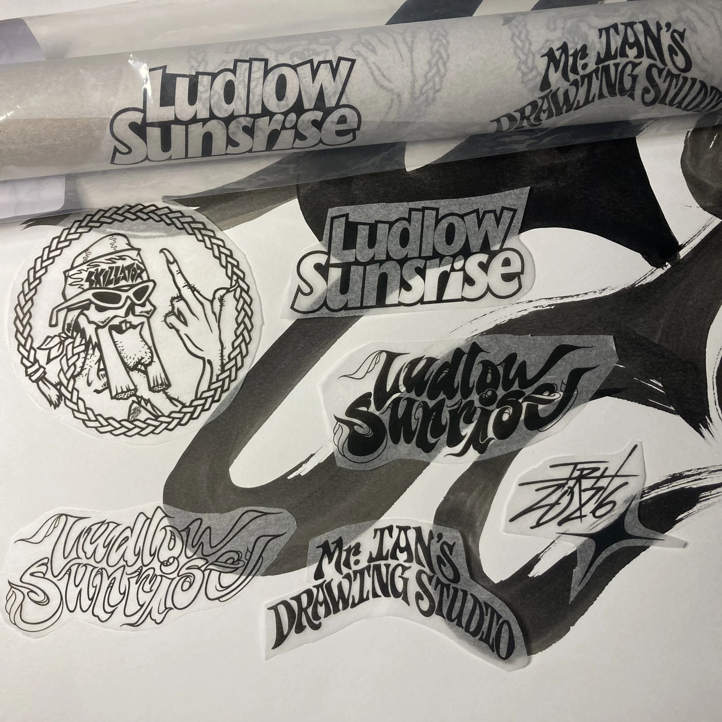 Some branded board lams