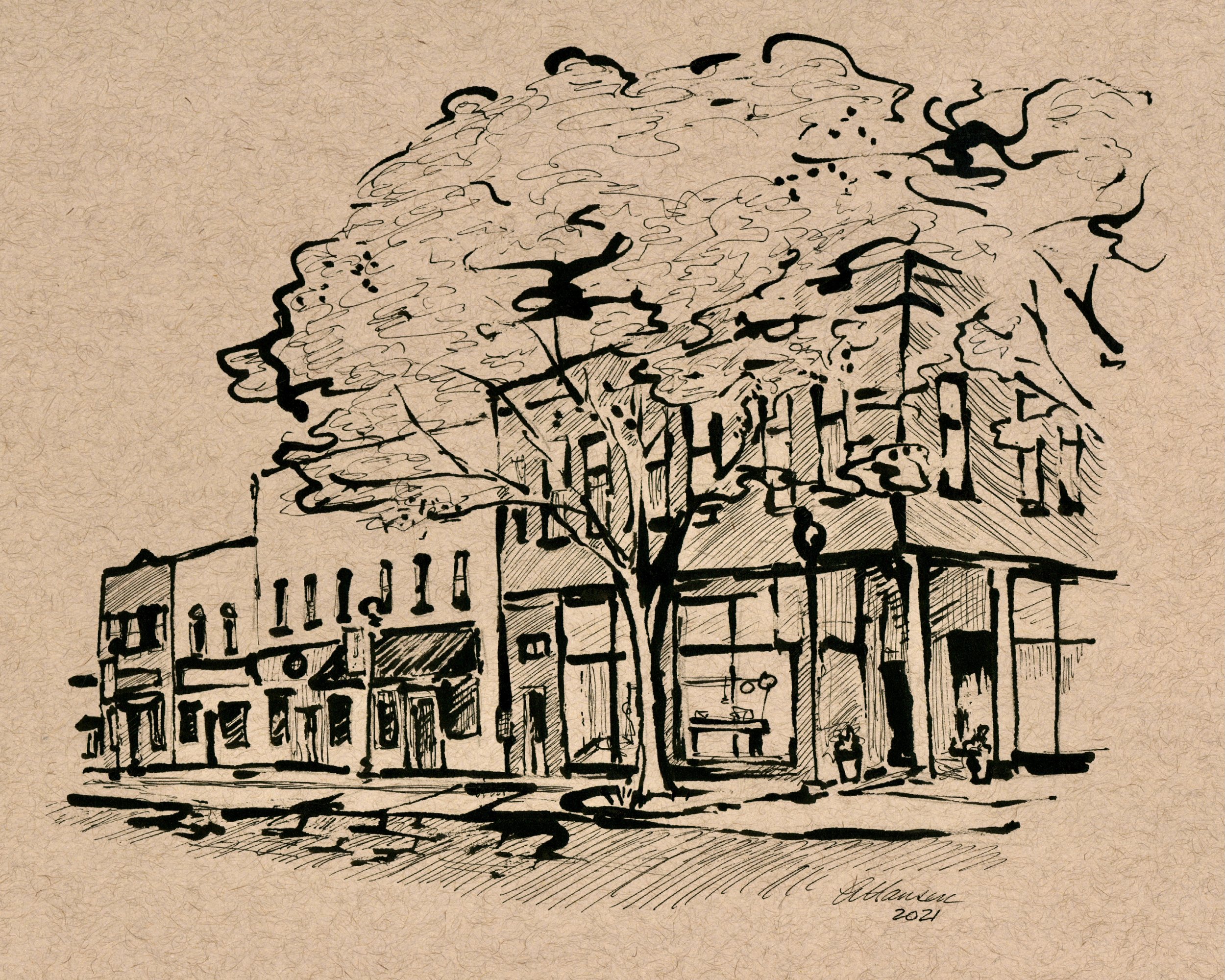 SaltCreek Mercantile 8x8 india ink toned paper.jpeg