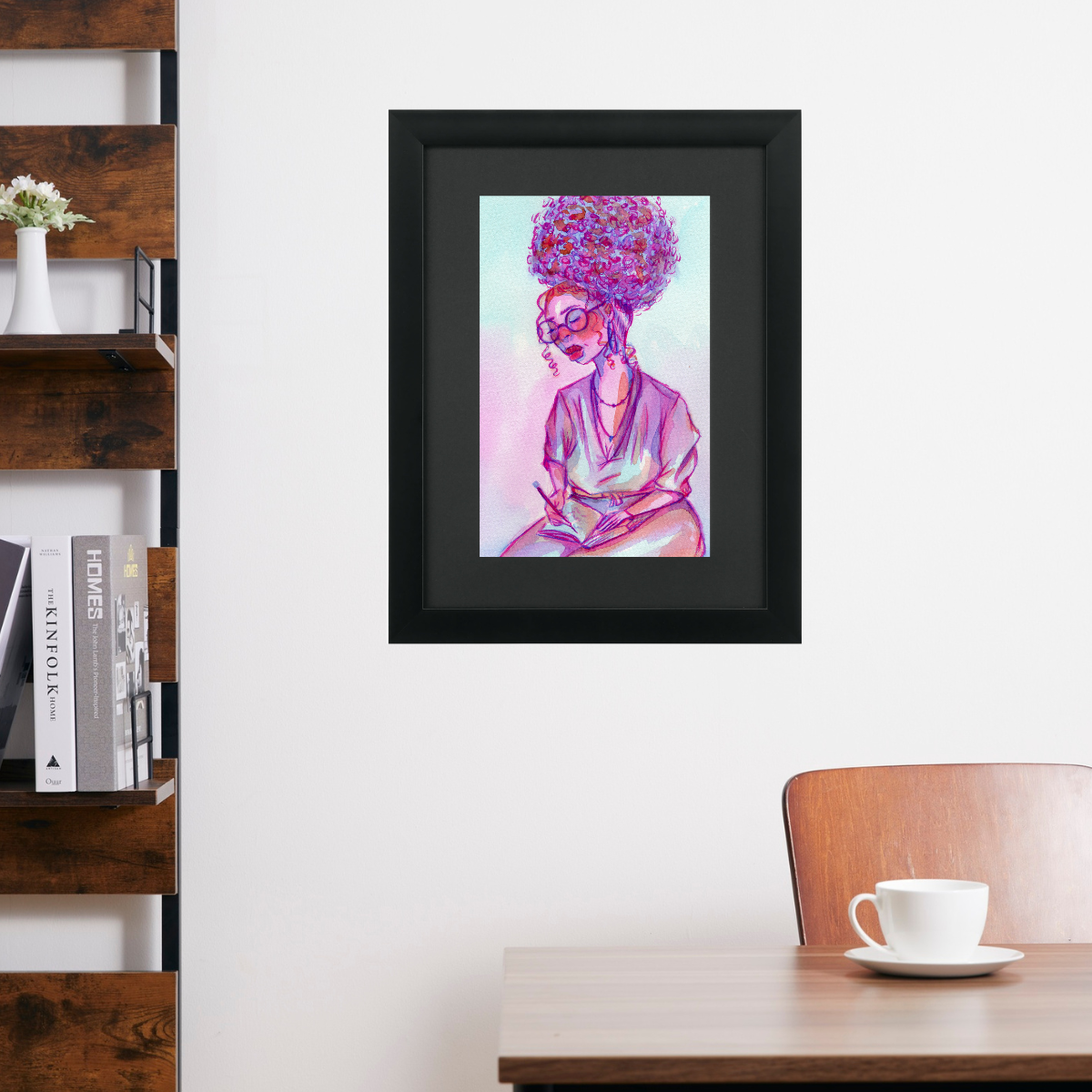 Journaling: Cotton Candy Series Black Girl Art Print