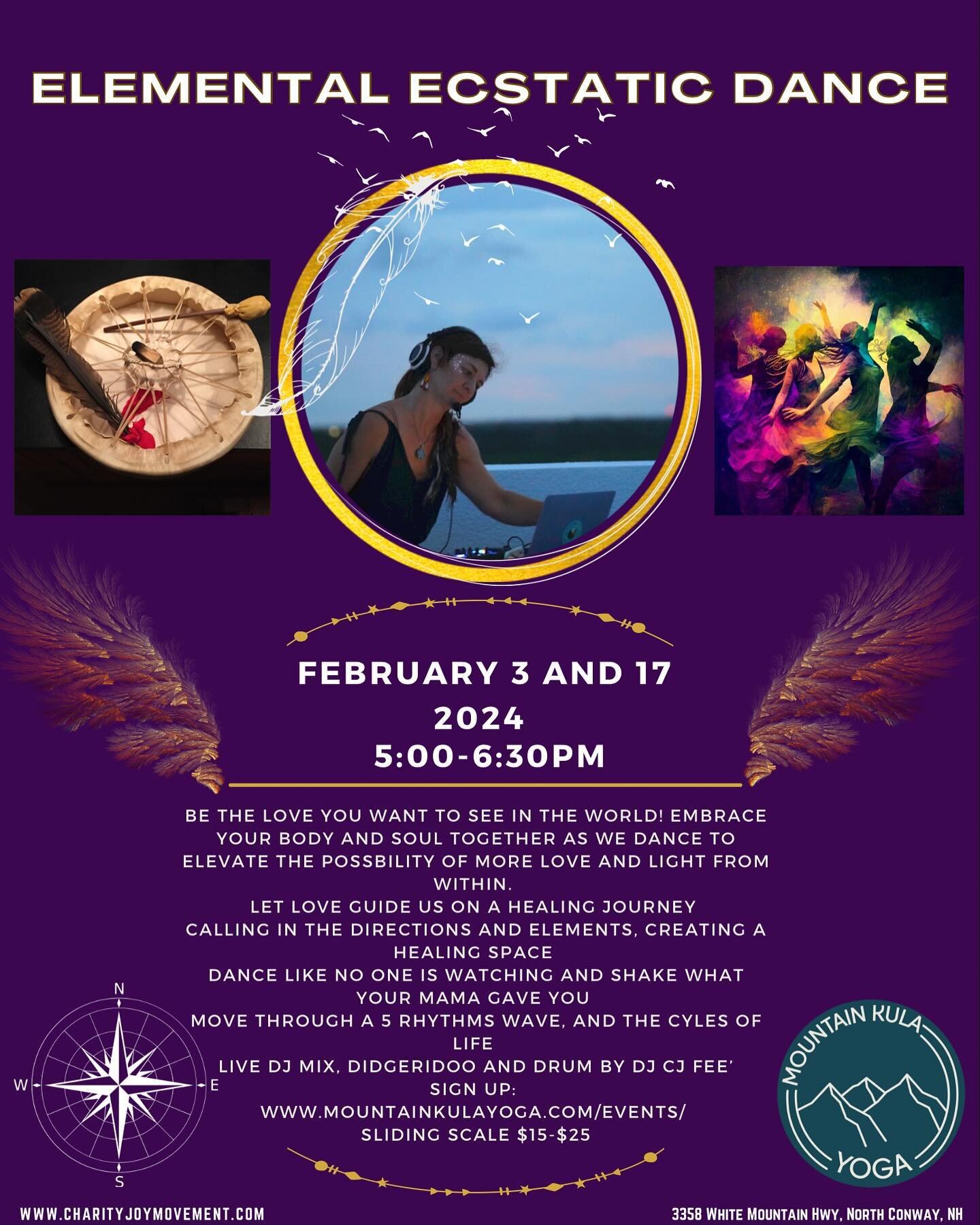 Keeping it going in the Valley. You requested more and we are doing just that. Twice a month @mountain_kula_yoga February 3 and 17th! Sign up @mountain_kula_yoga and let&rsquo;s Dance! #elementalecstaticdance #danceinthevalley #northconway #nowisthet