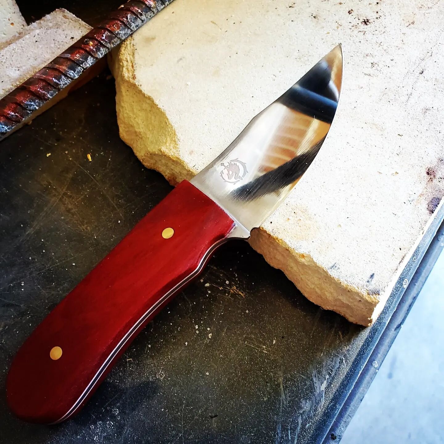 This knife is so polished, a good picture was impossible. How weird is that?

52100, padauk, white G10. 

Reminiscent of the first knife I ever sold, and another step forward in the craft.

My books are temporarily open. Send a message.