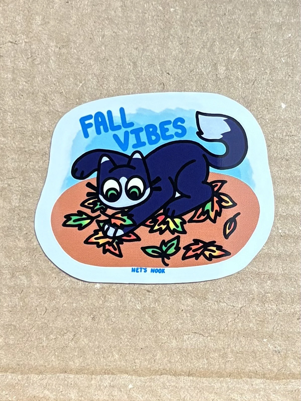 Fall Vibes Cat Sticker