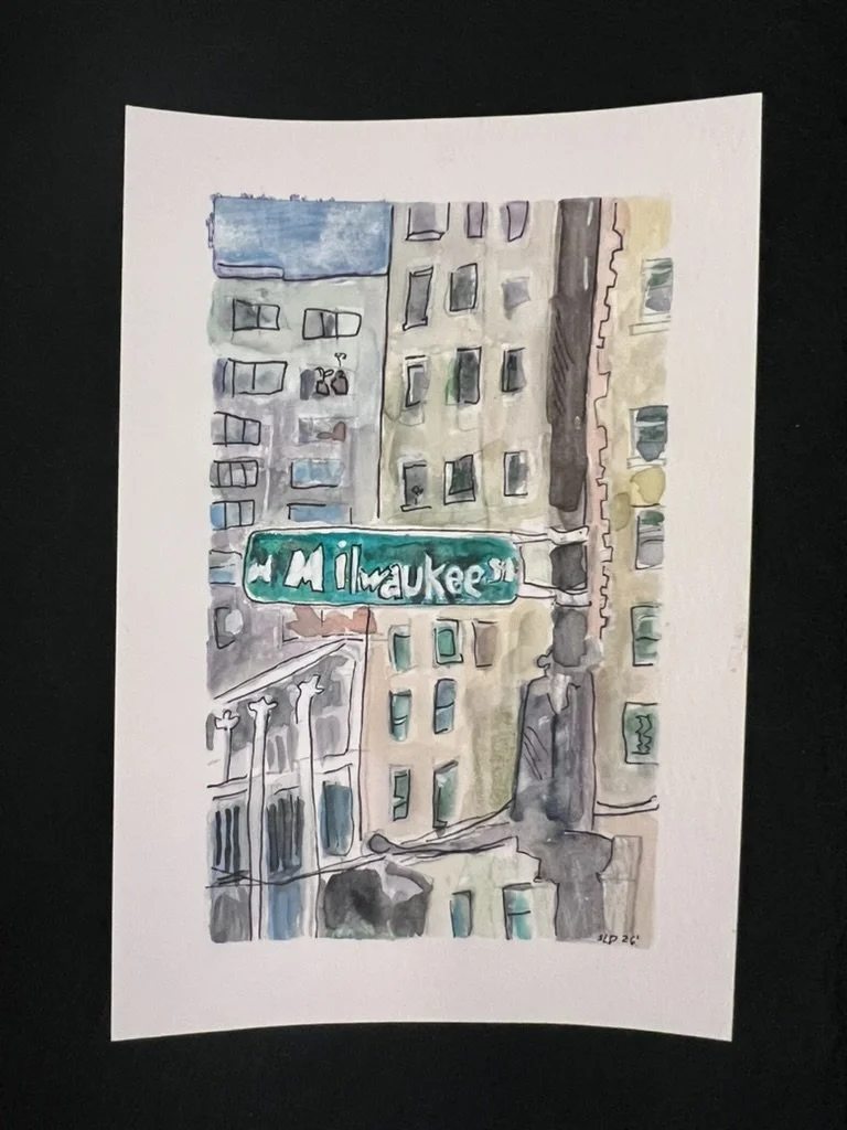 Milwaukee Street Sign Watercolor