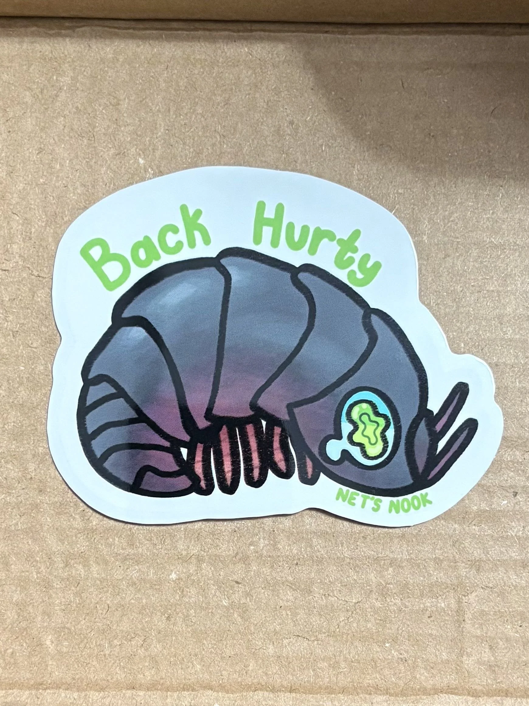 Back Hurty Rolly Polly Sticker