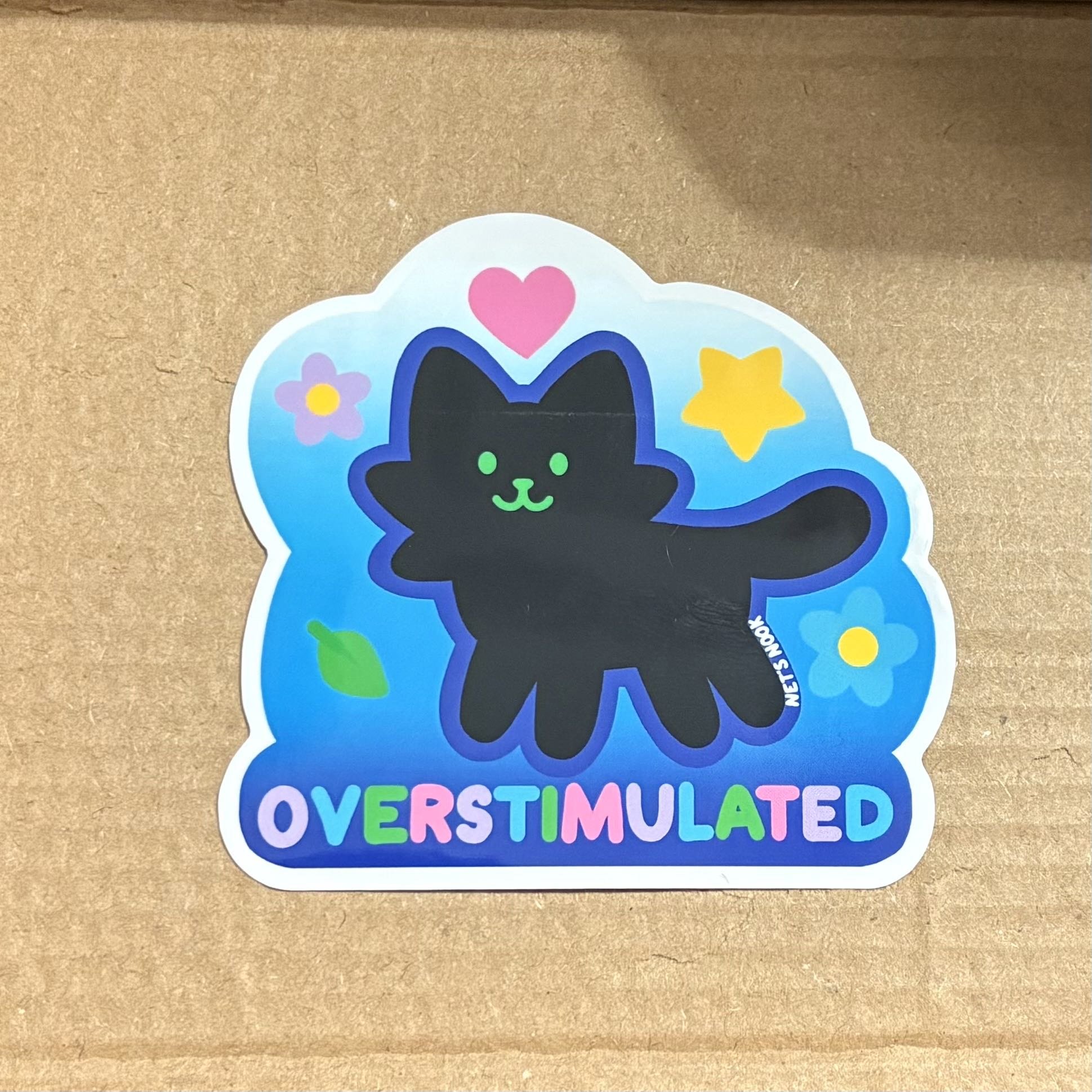 Overstimulated Cat Sticker