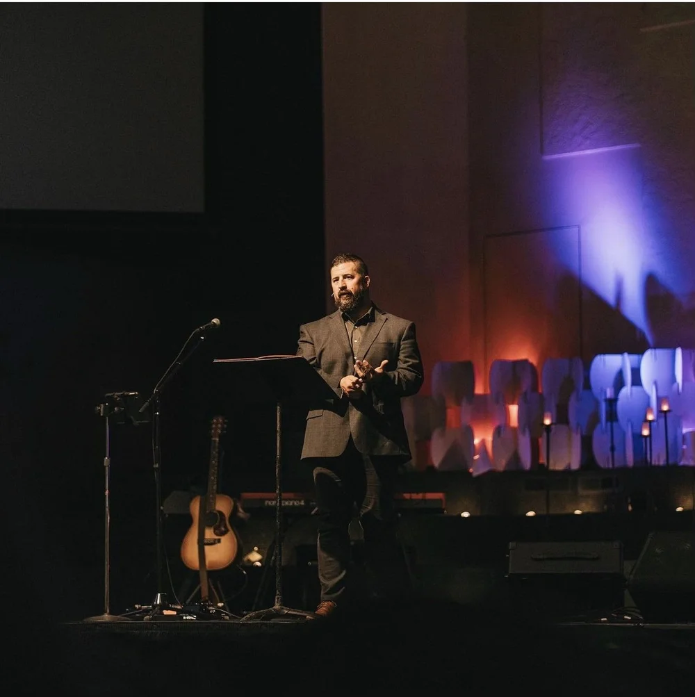 Jeff Schoch preaching at Crossroads Bible Church
