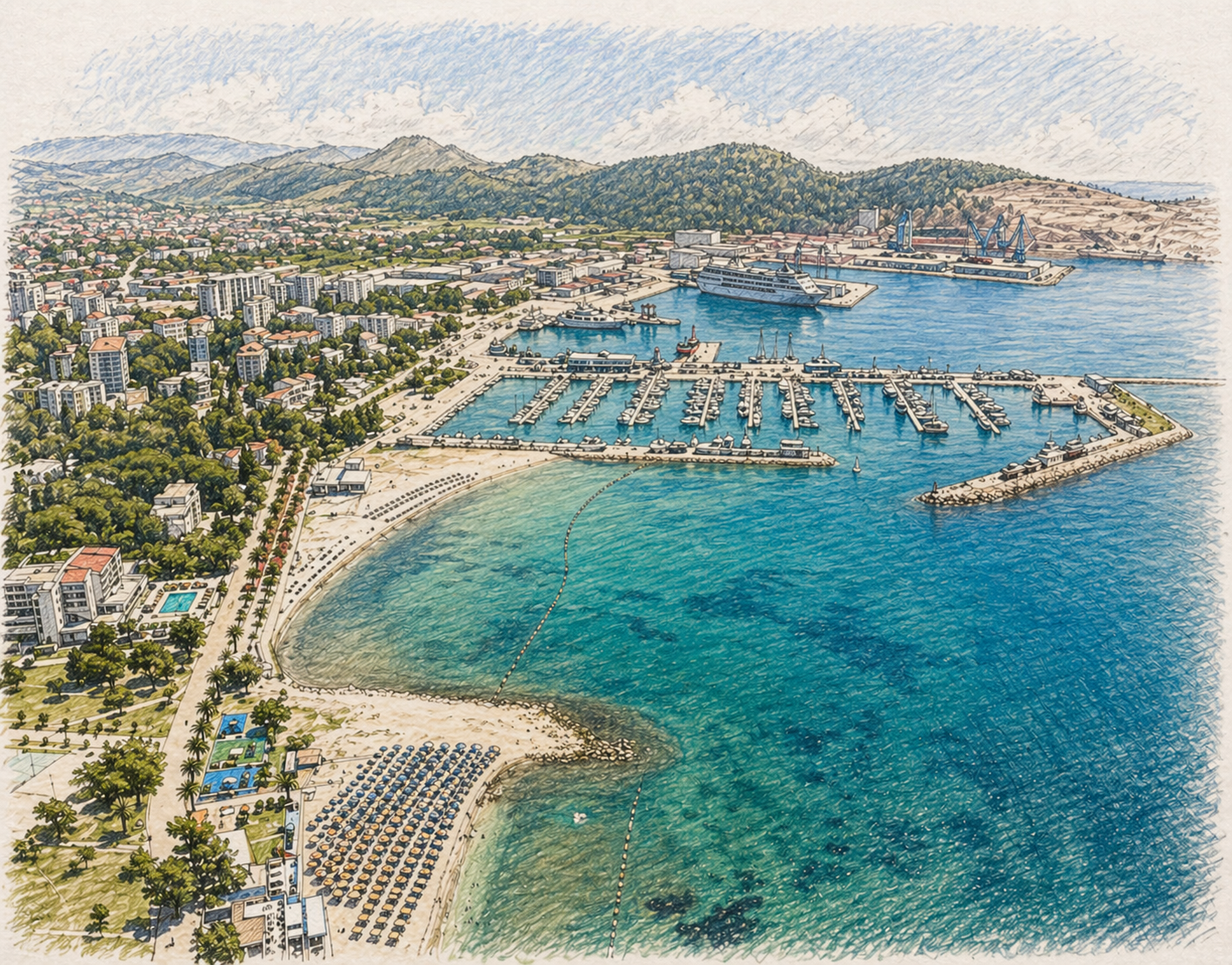 City of Bar, Montenegro, beautiful costal town. Only 15 minutes away from Utjeha and Villa Perla.