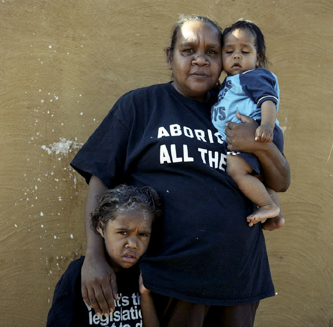 'Aboriginal all the time', Barb Shaw (Kaytetye, Arrernte, Warlpiri and Warumungu) and family, Mount Nancy Town Camp, Mparntwe/Alice Springs, NT, 2008. 