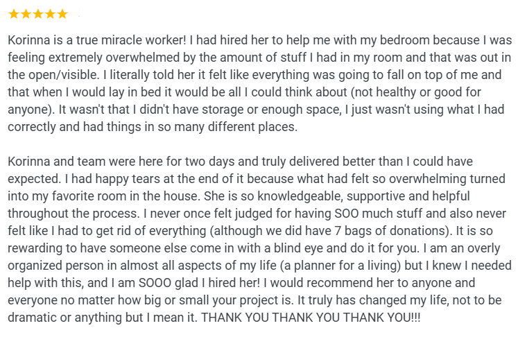 Text message reading, 'Hey mama!! So happy with everything we accomplished when you were here!'