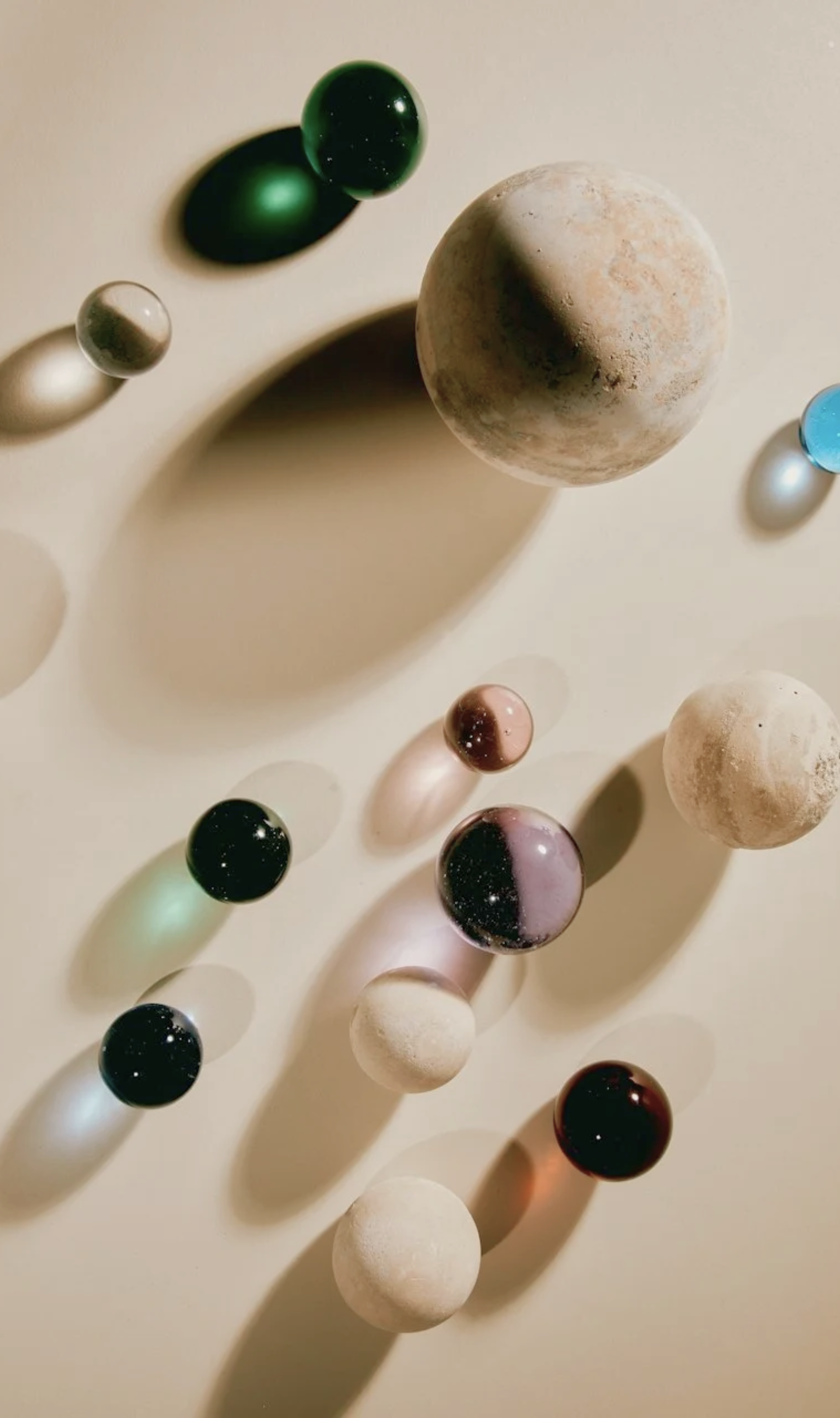 Feng shui energy elements displayed with natural stones and objects, used to support balance, flow, and harmony within the home