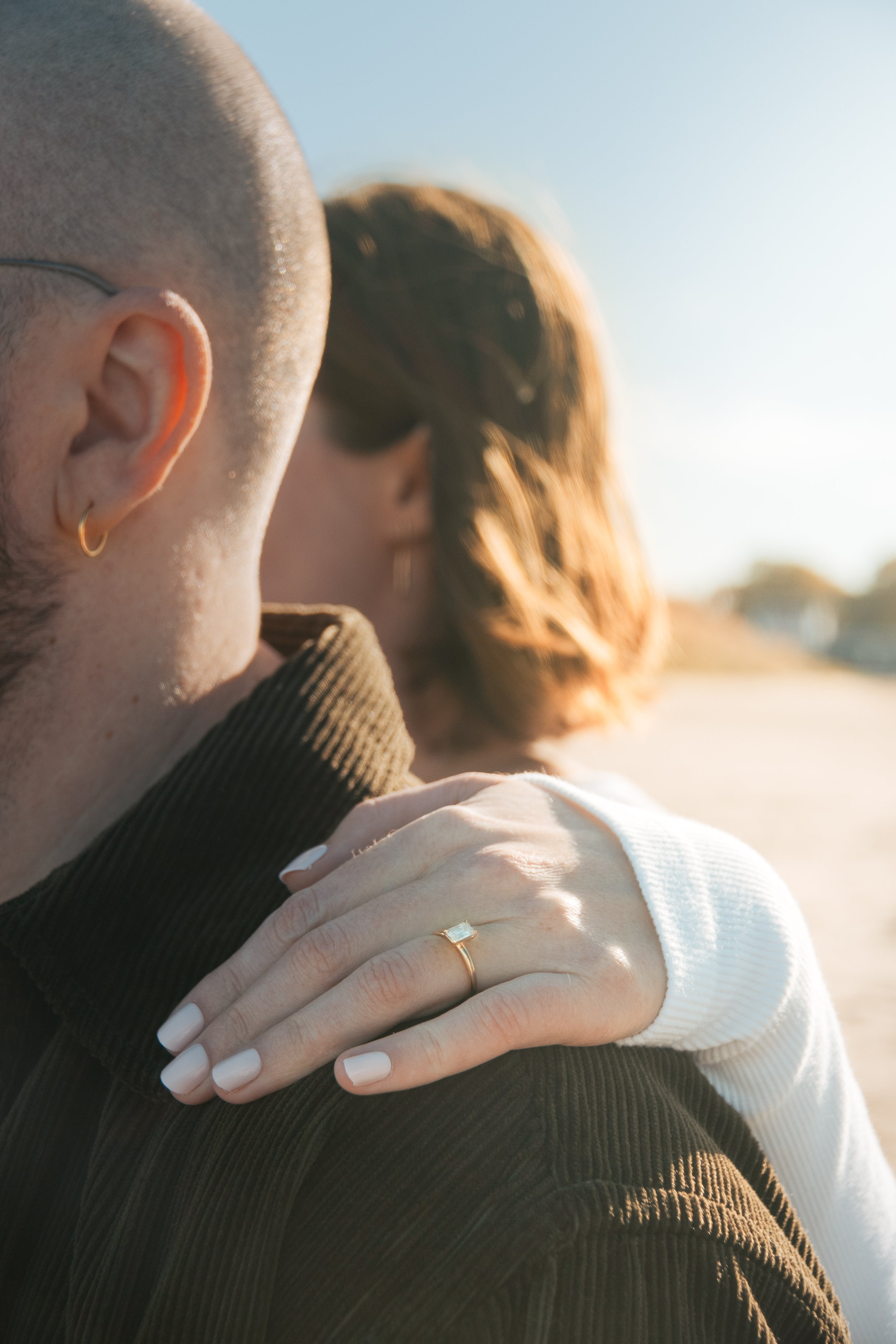 Alternative engagement session for unique couple in Chicago with creative, documentary approach