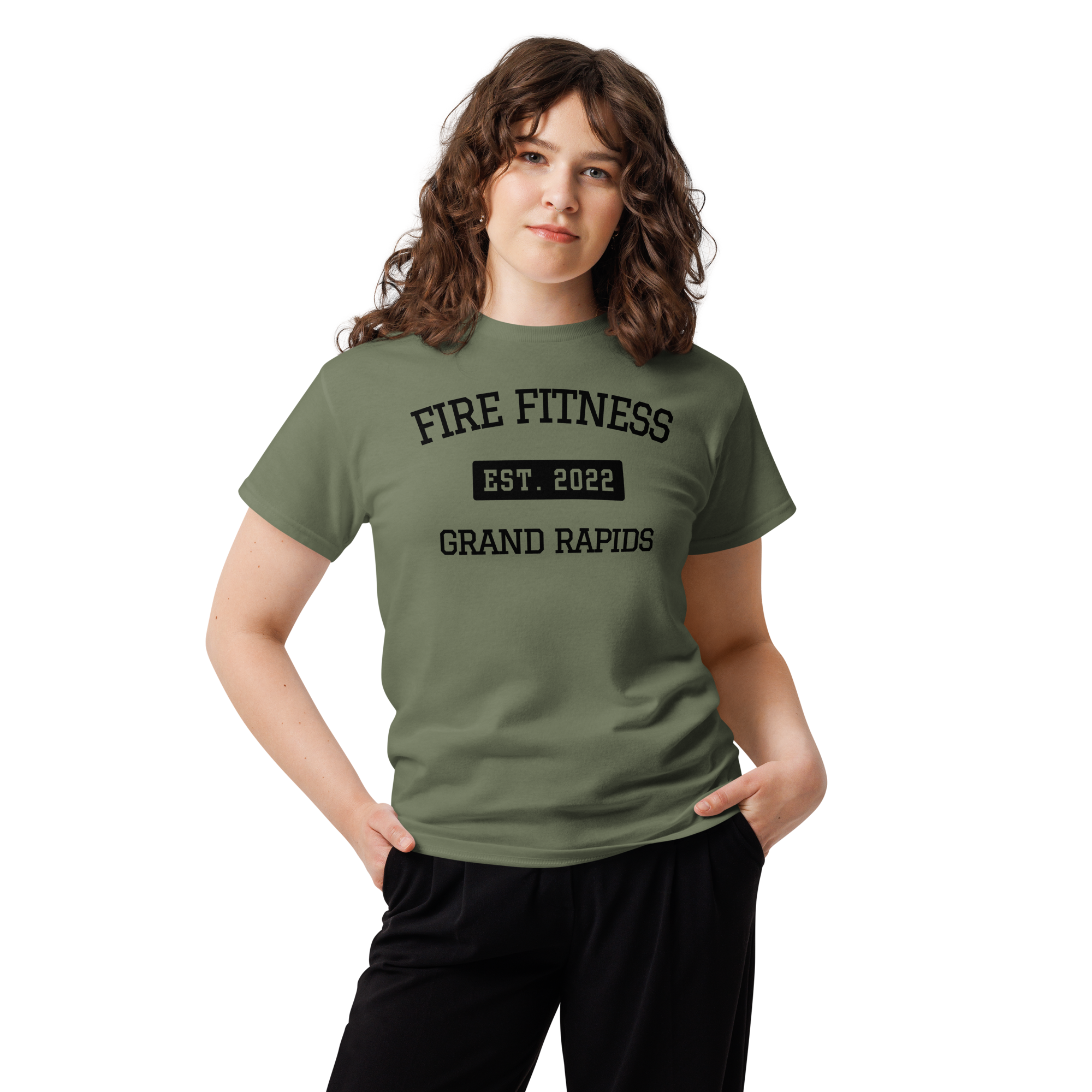 unisex-classic-tee-military-green-front-6a68fe601d8c6.png