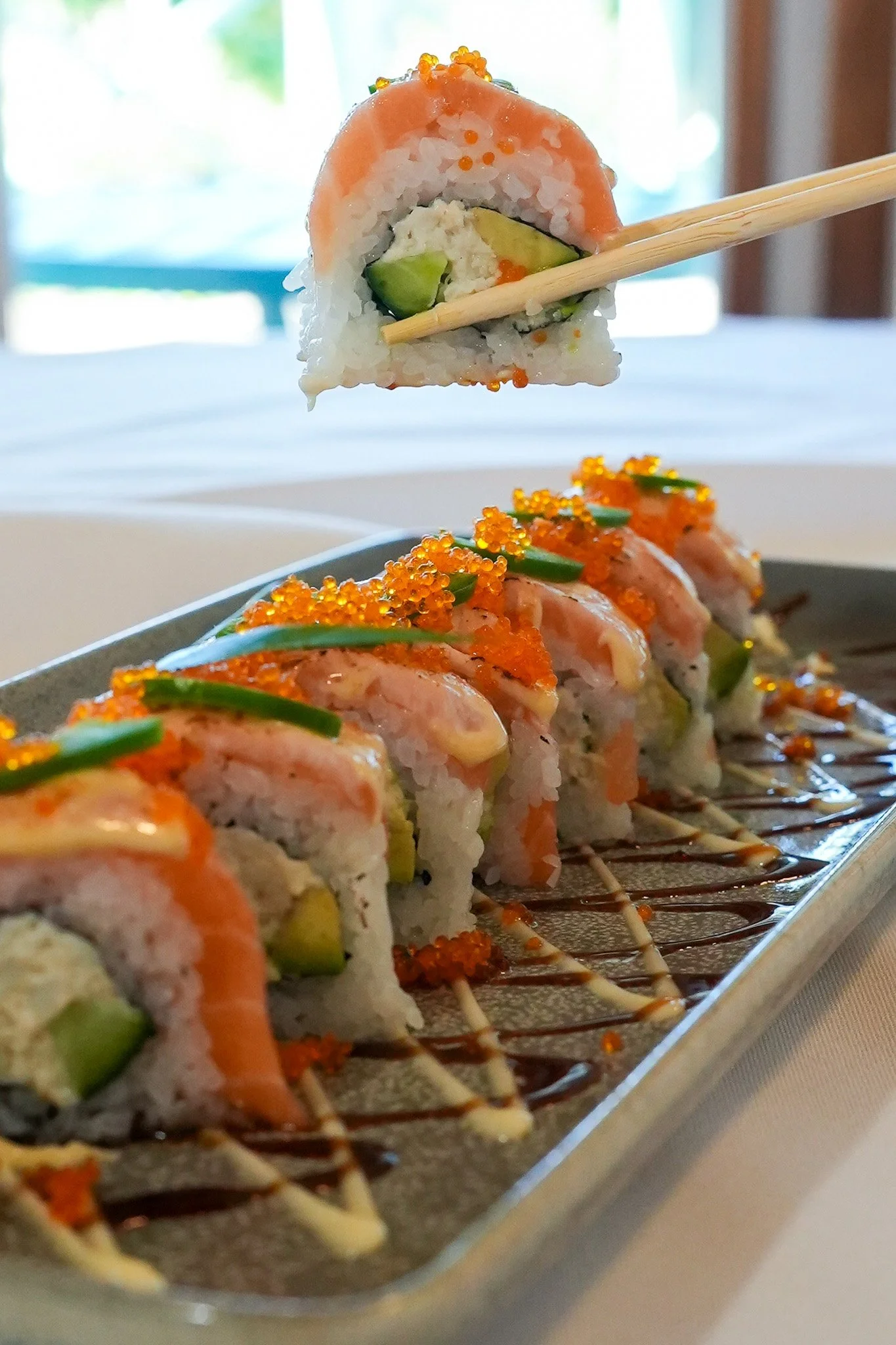 food photography of sushi