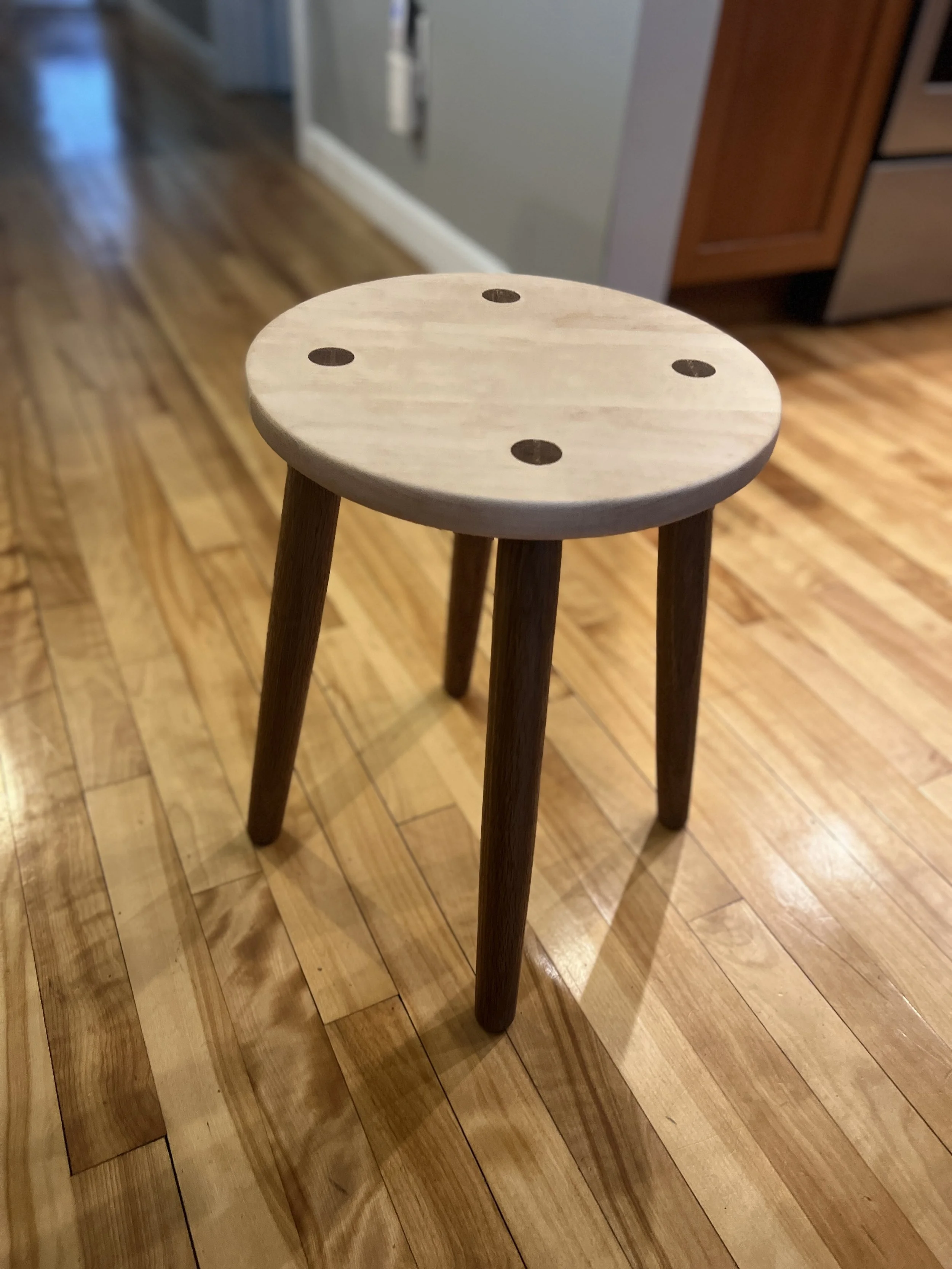 4 Legged Stool - Maple & Walnut